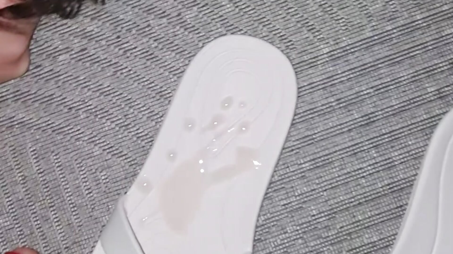 My cuckold slave cum on my slipper