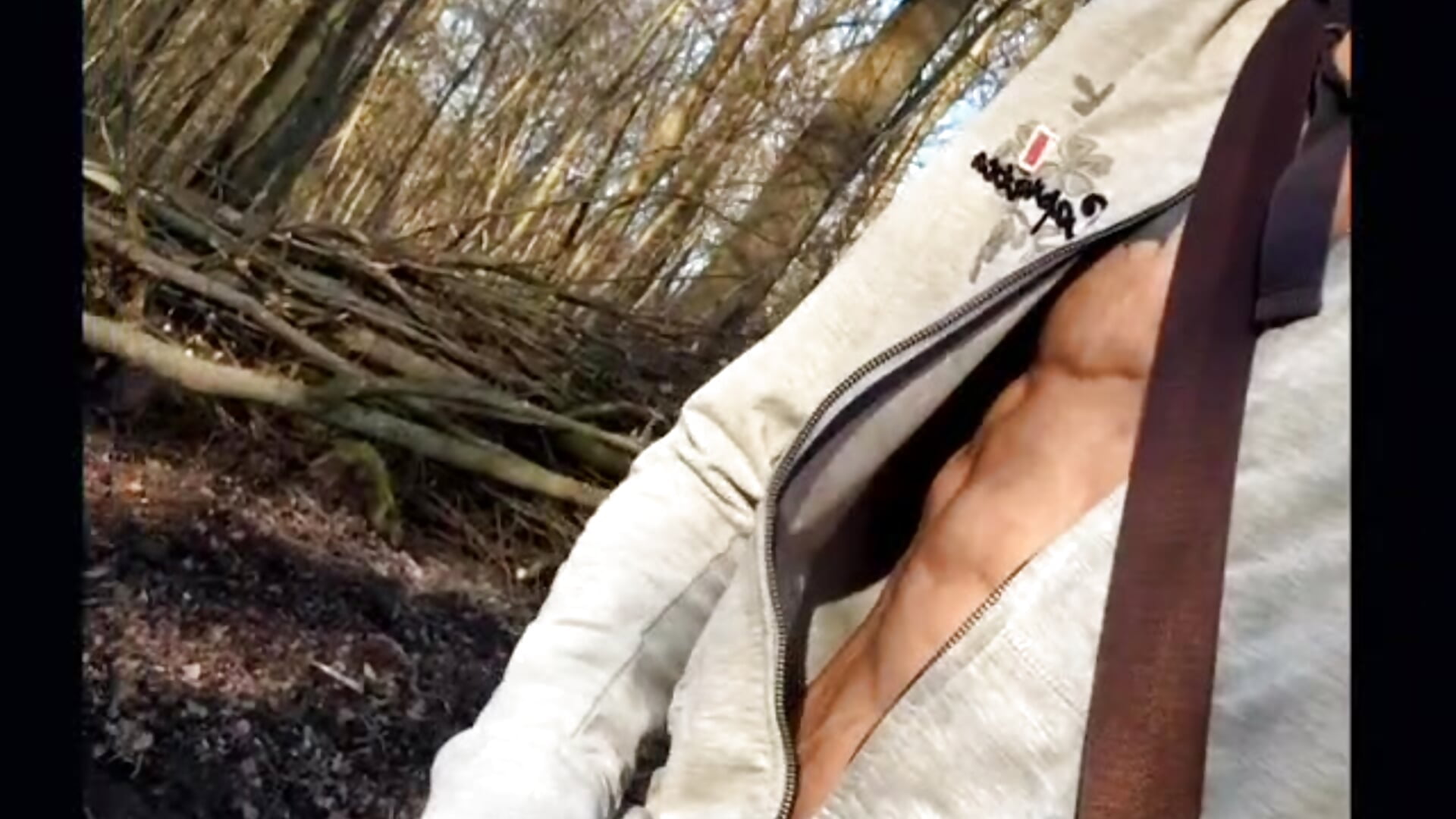 Cum outside in public woods