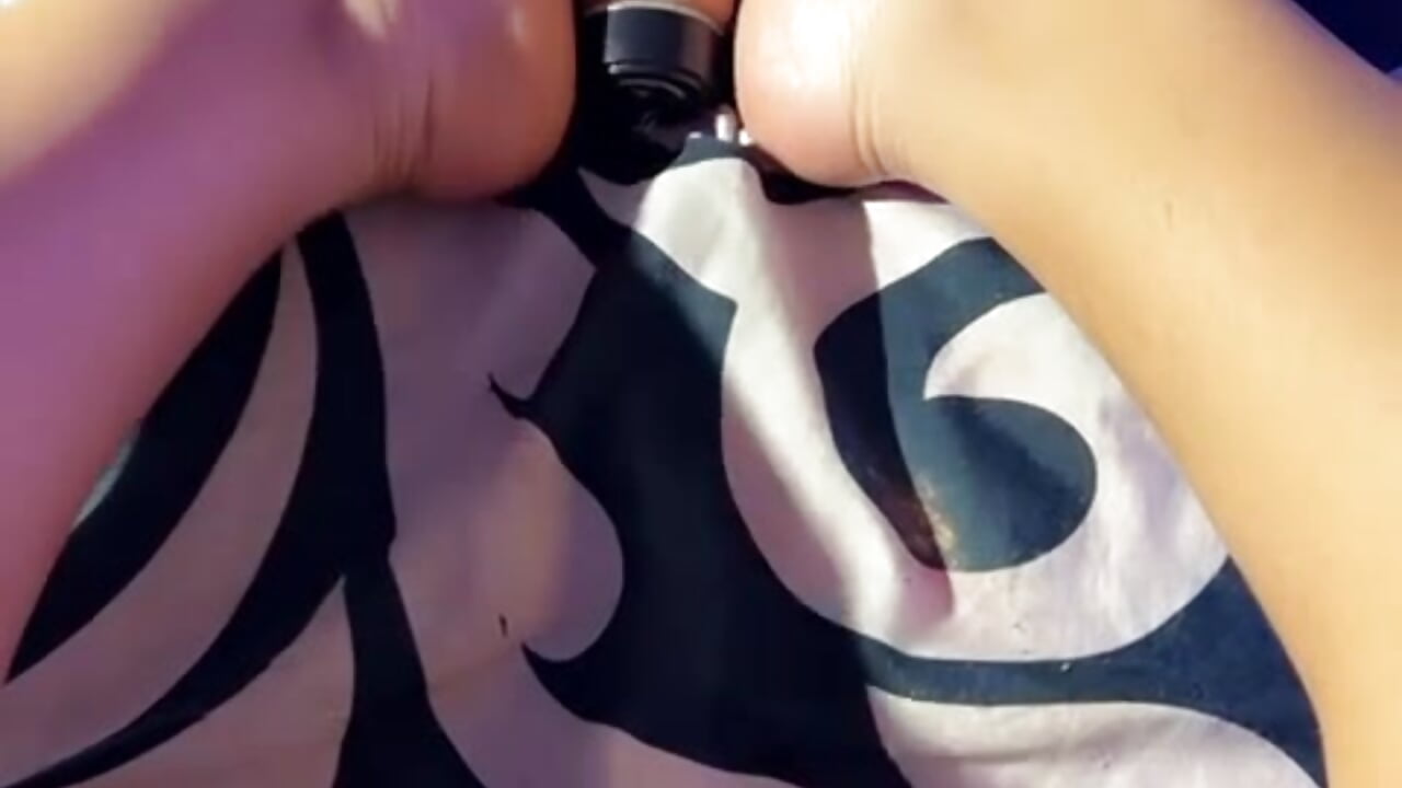 Playing with my feet and my dildo