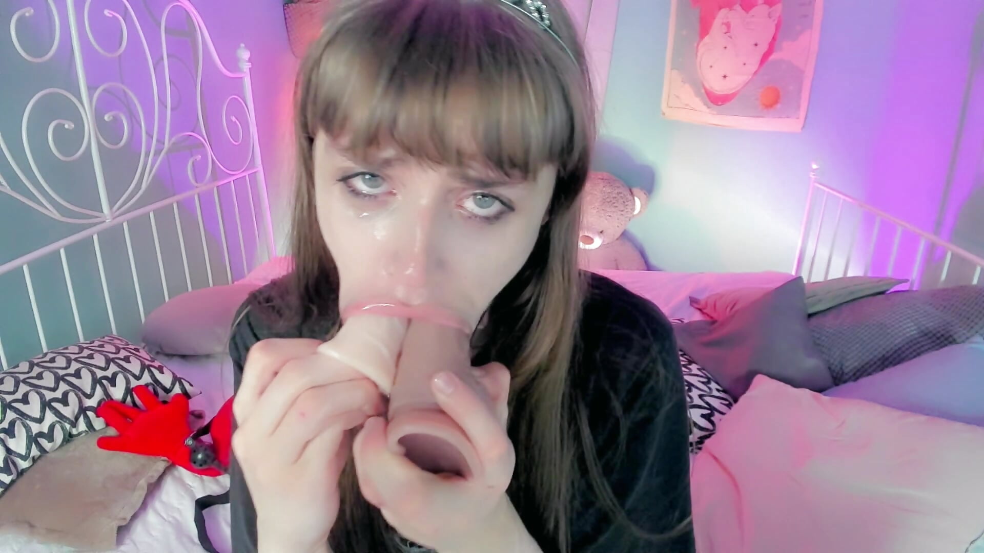 EXTRA MESSY DOUBLE DEEPTHROAT - video by bambii_babee cam model