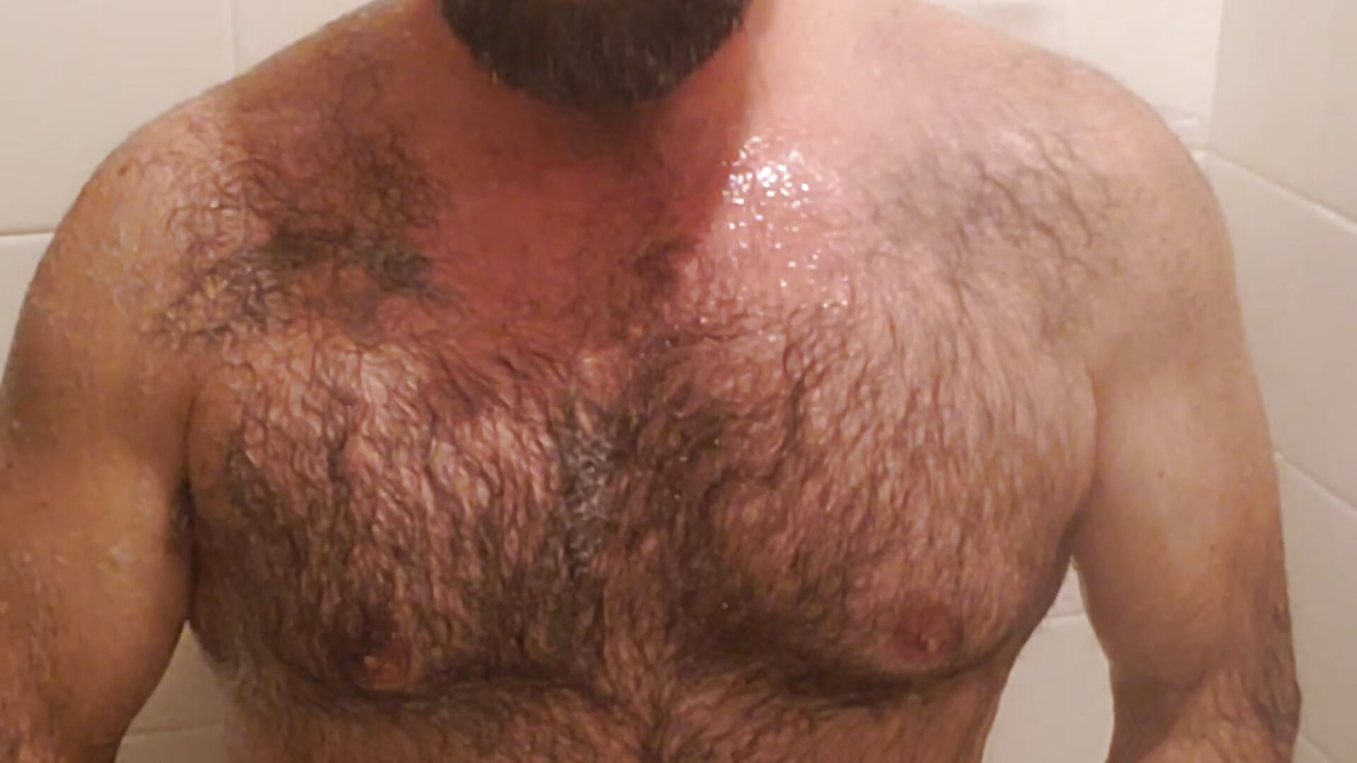 Daddy Bear Shower and dildo play