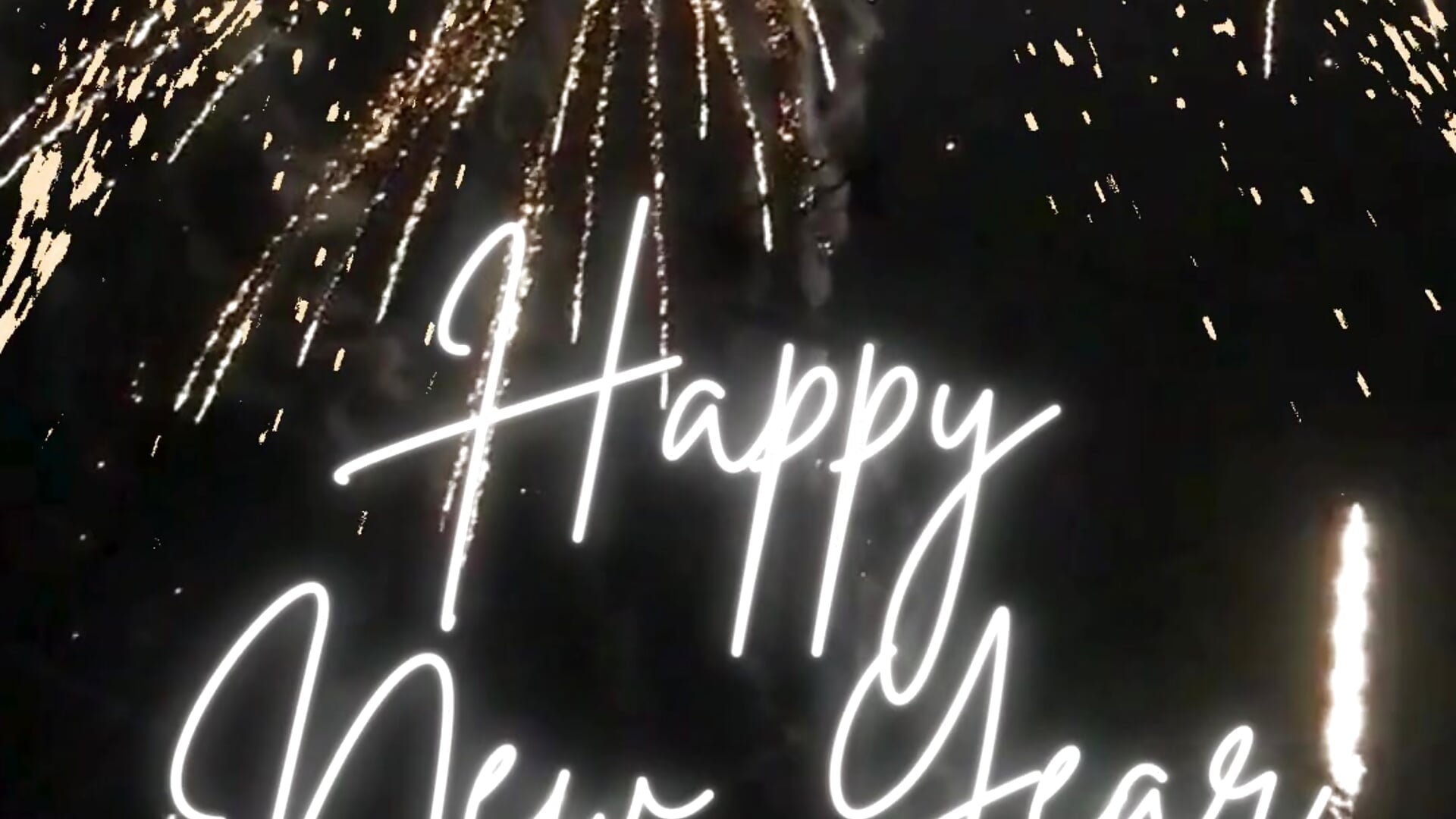 Black and White Simple Happy New Year Mobile Video