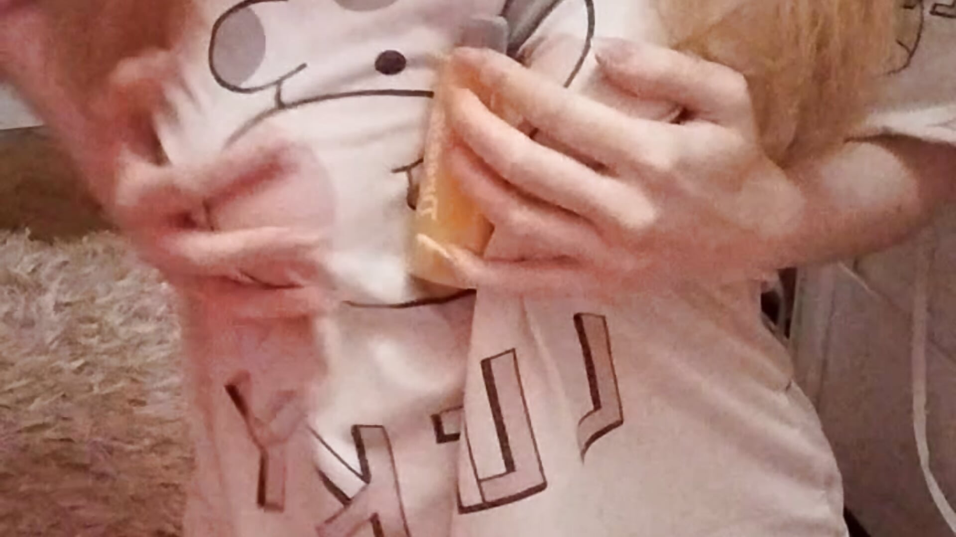 Power in pajama touching her boobs - video by lovely_nekochan cam model