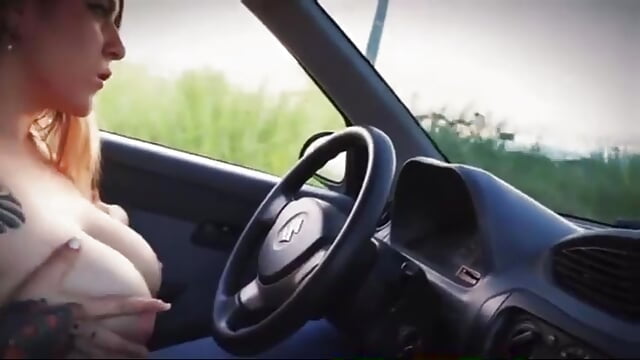 Flash tits while I drive - video by HannaByron cam model