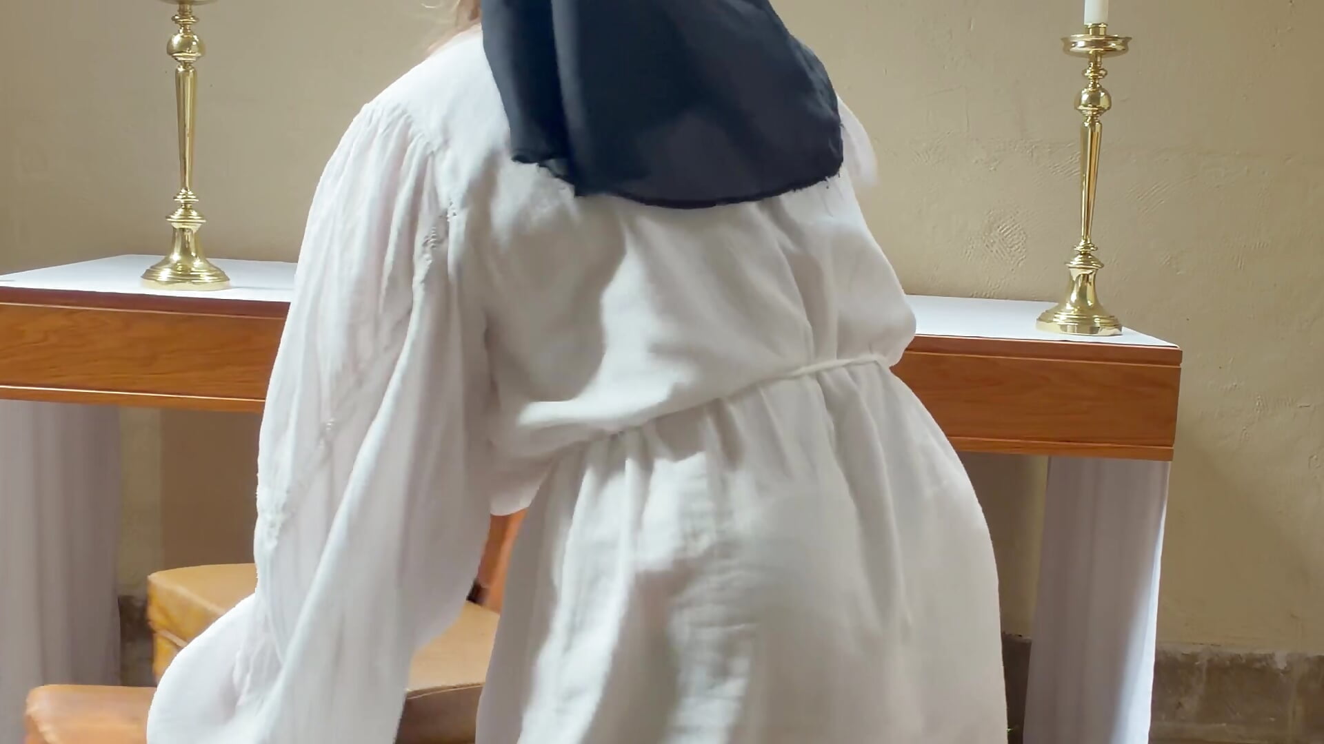 Oh my Lord , Nun  Praying for Squirt Seminary 😇 💦 Crucifixation Fucksation Sexation  On Altar