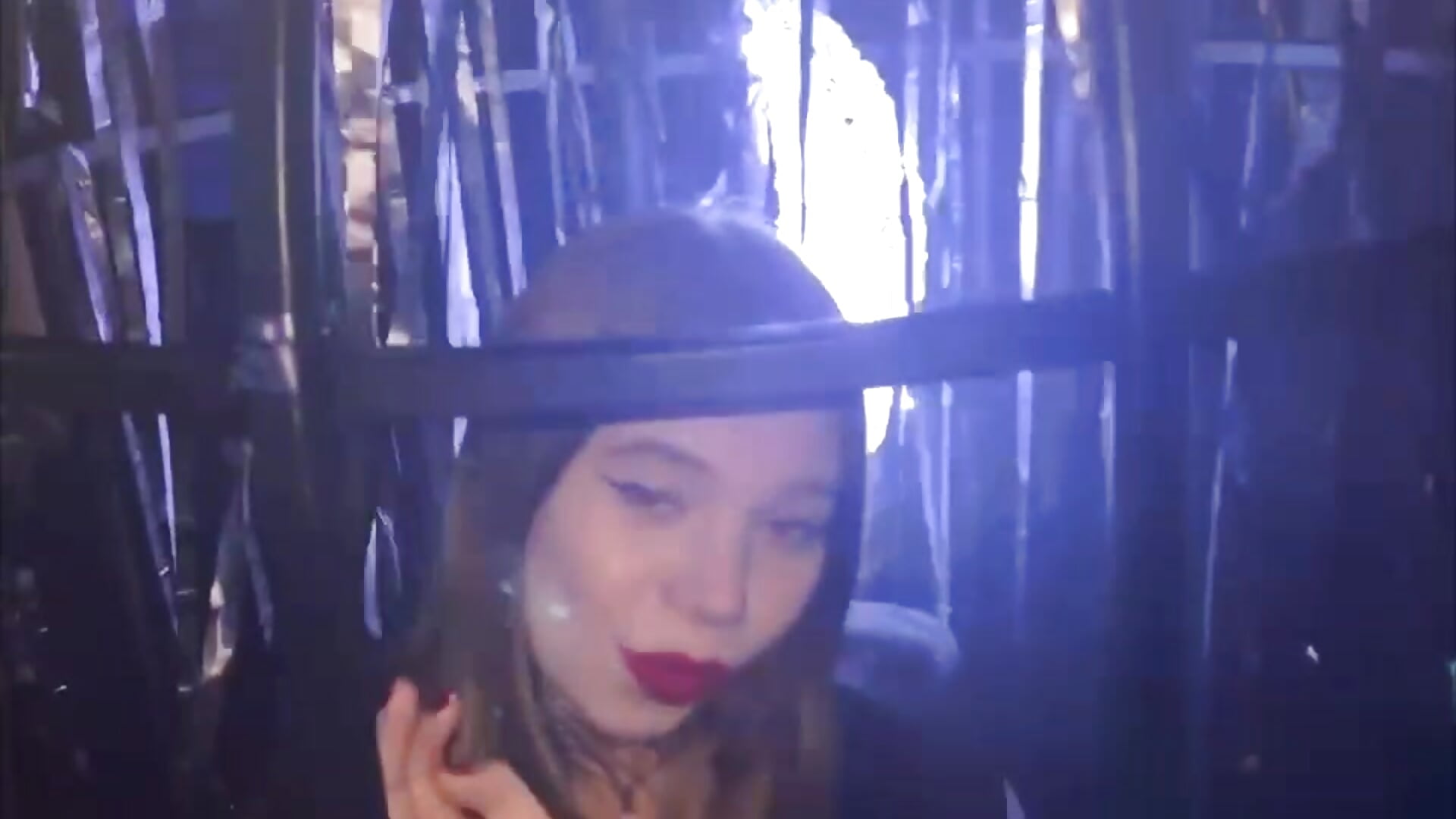 Halloween video, we went to parties in two clubs, and here I am in a cage