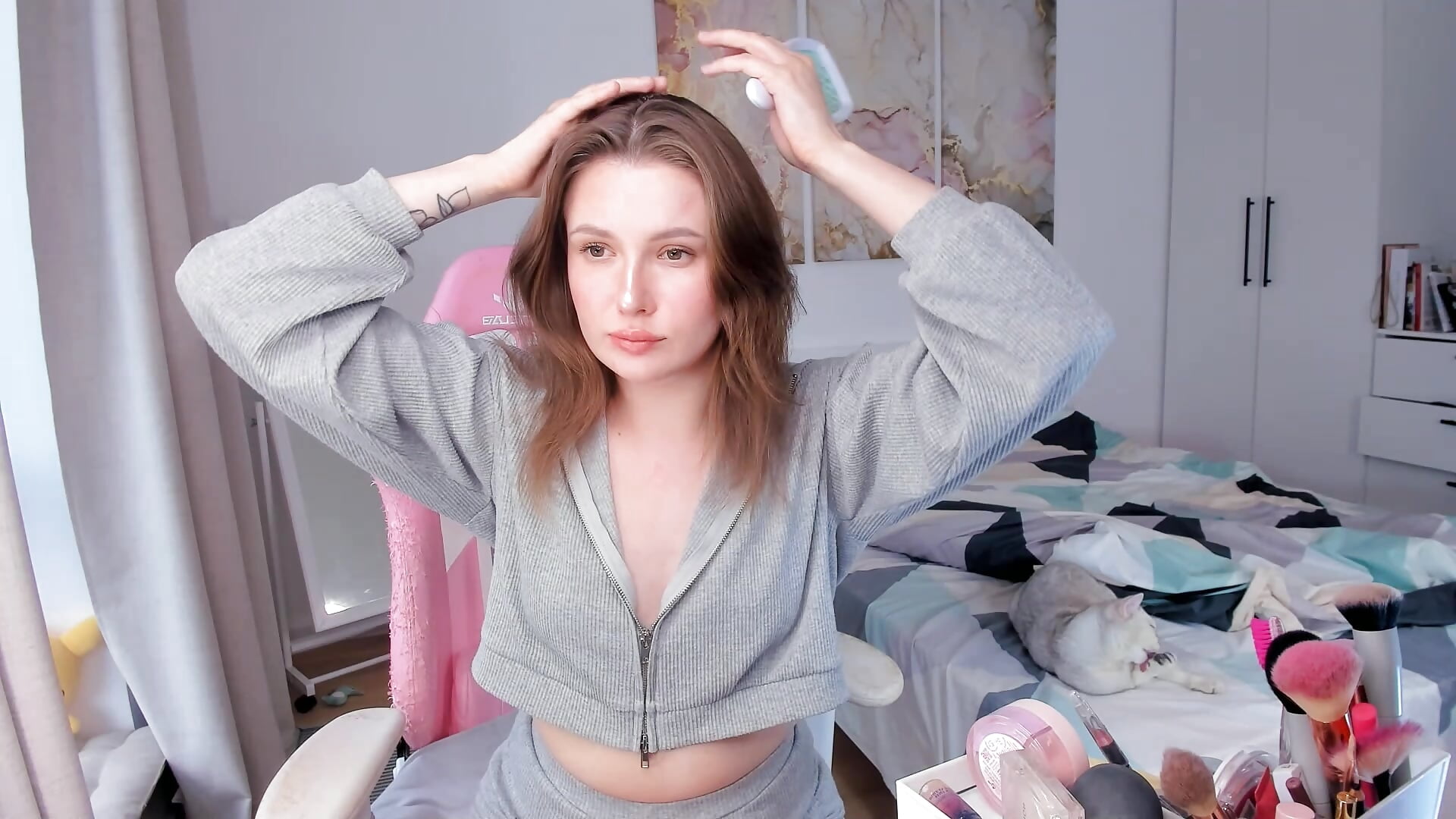 Making a hairstyle!