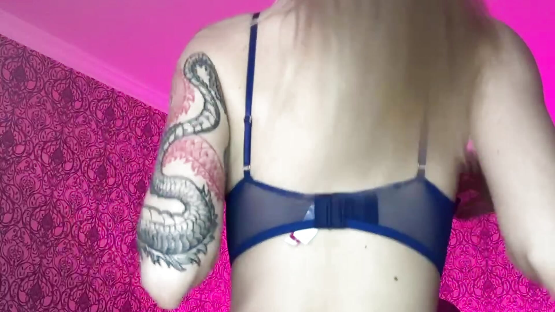 Topless lingerie tease