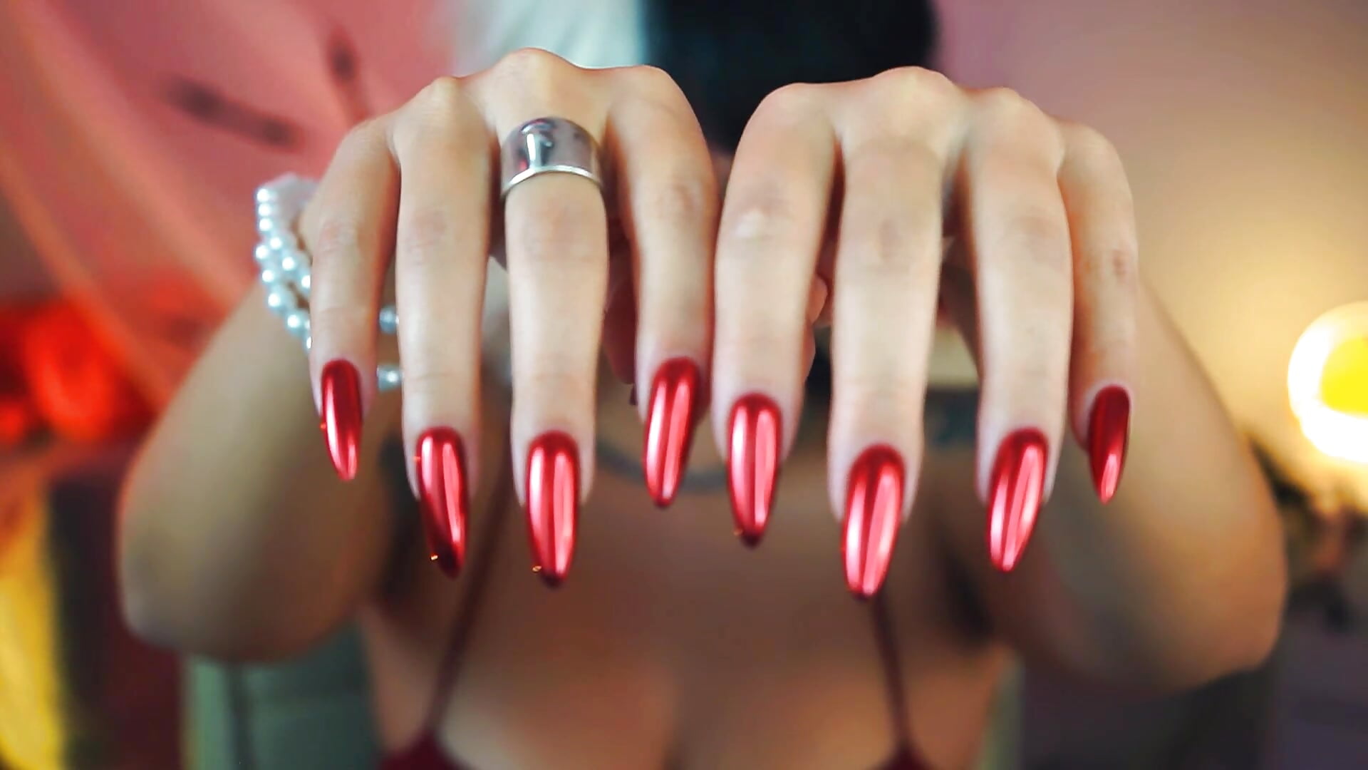 red metal nails