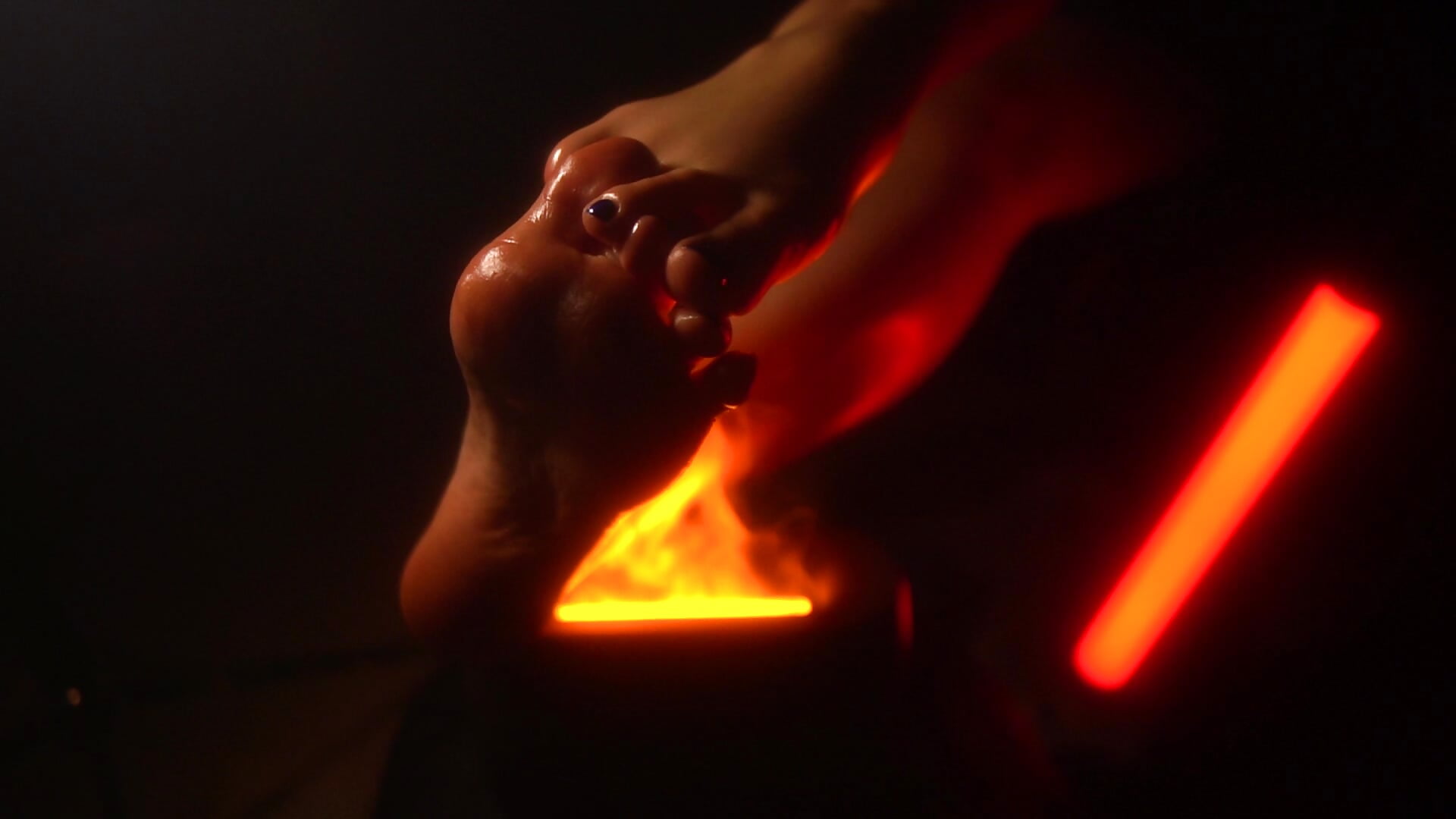 Cuckold deserve to lick her feet after sex