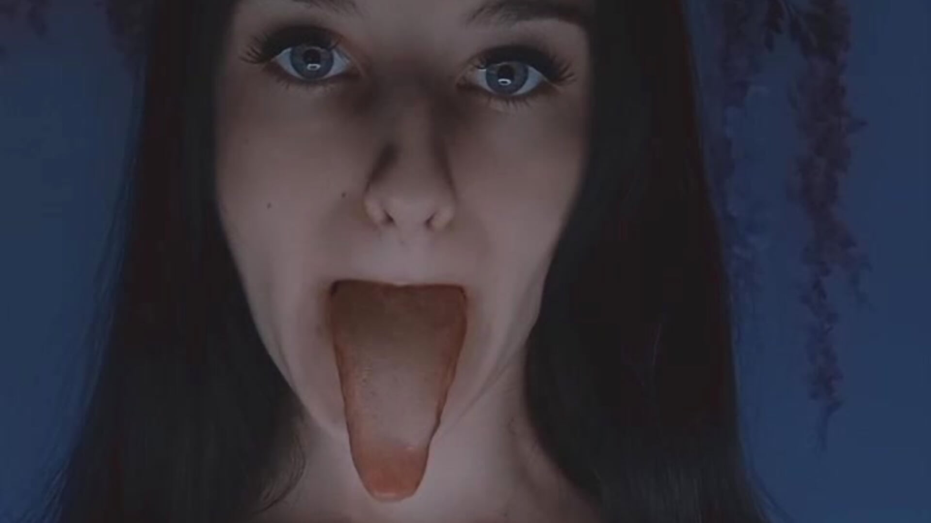 very long tongue, tongue tricks and breast licking