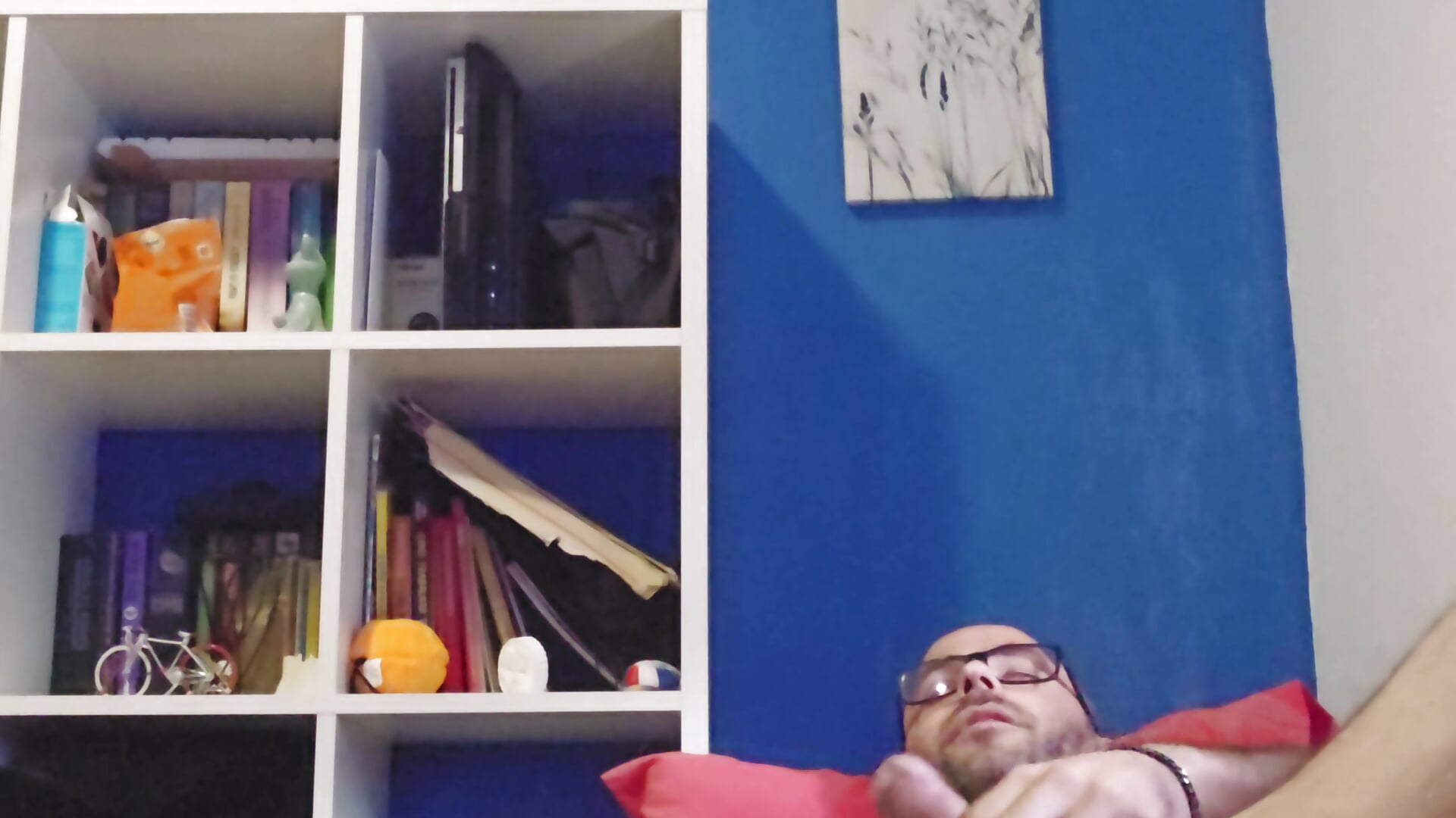 On Bed, looking up my Balls Cumming
