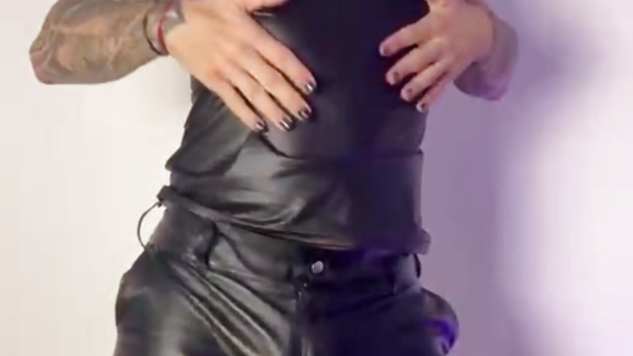 Feel the leather and feet my cock or my ass...