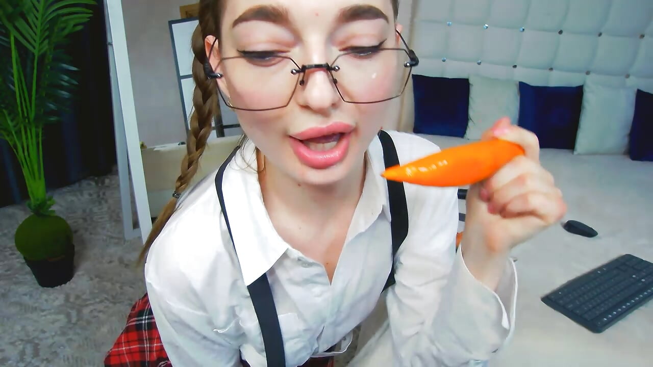 teasing and play with vegetable