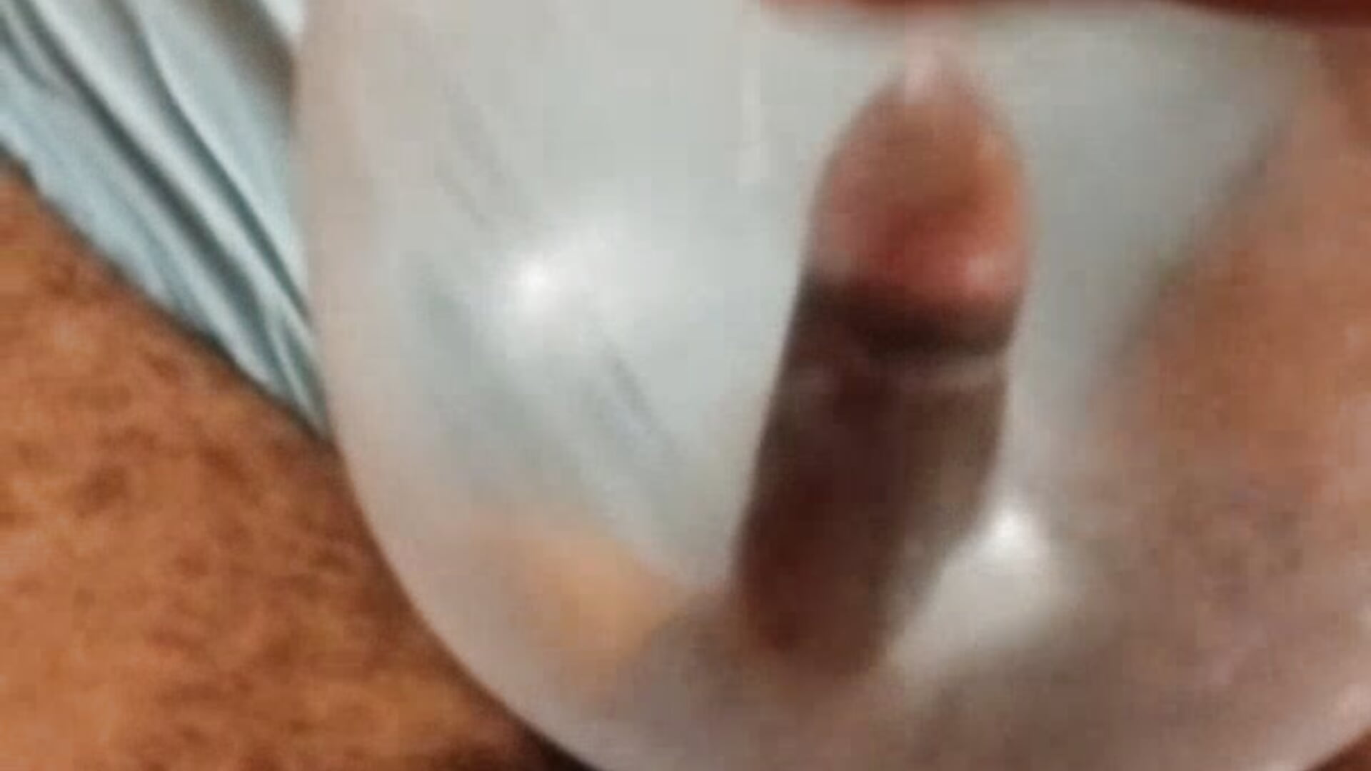 fucking and cumming in the artificial ass made with a condom