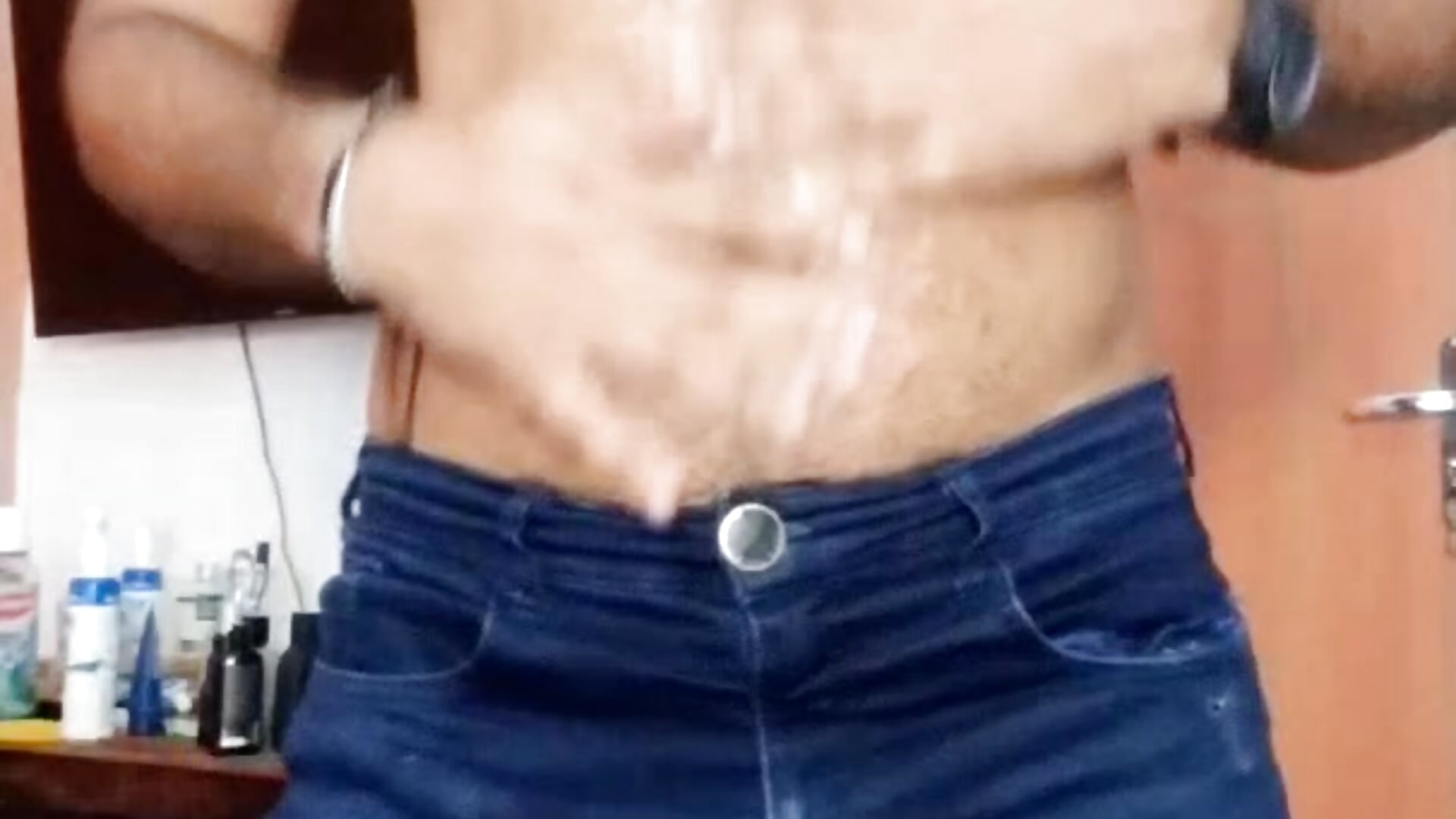 hard dick in jeans, bulge, stroke, jerking, hairy dick, strip