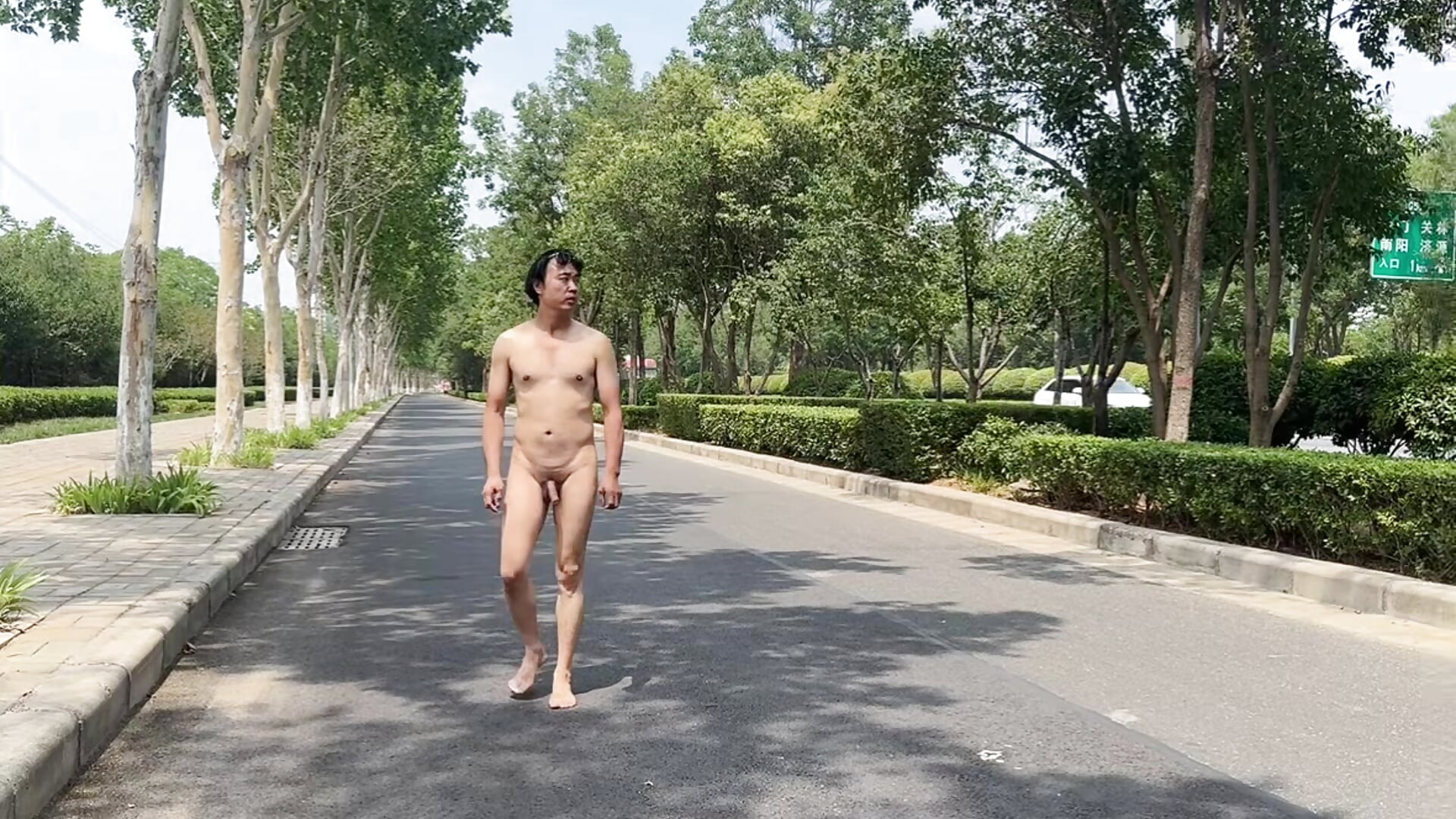 马路边露出