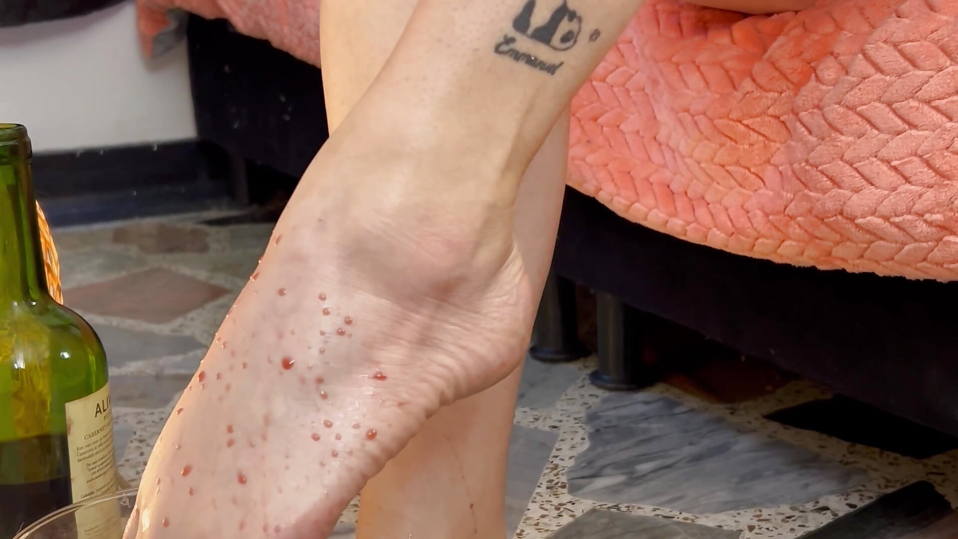 Feet Wine Massage Teasing