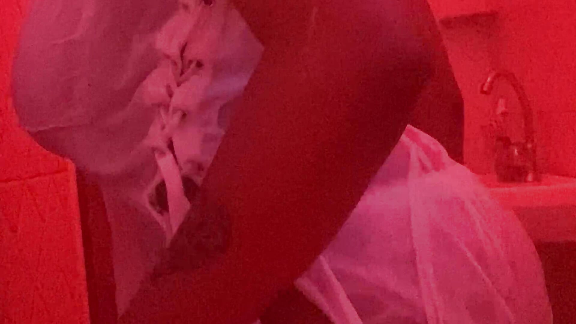 Shower strip tease and slippery blowjob