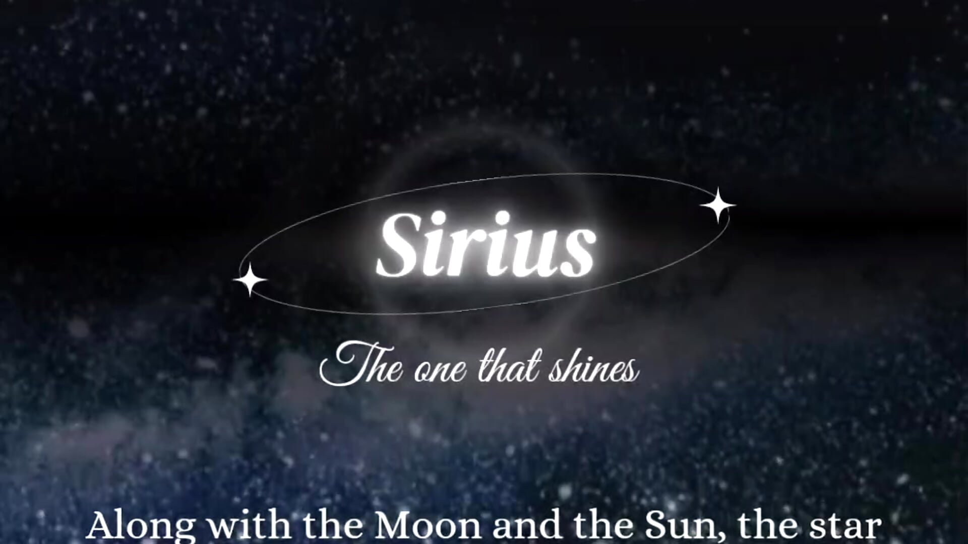 New special show: Sirius