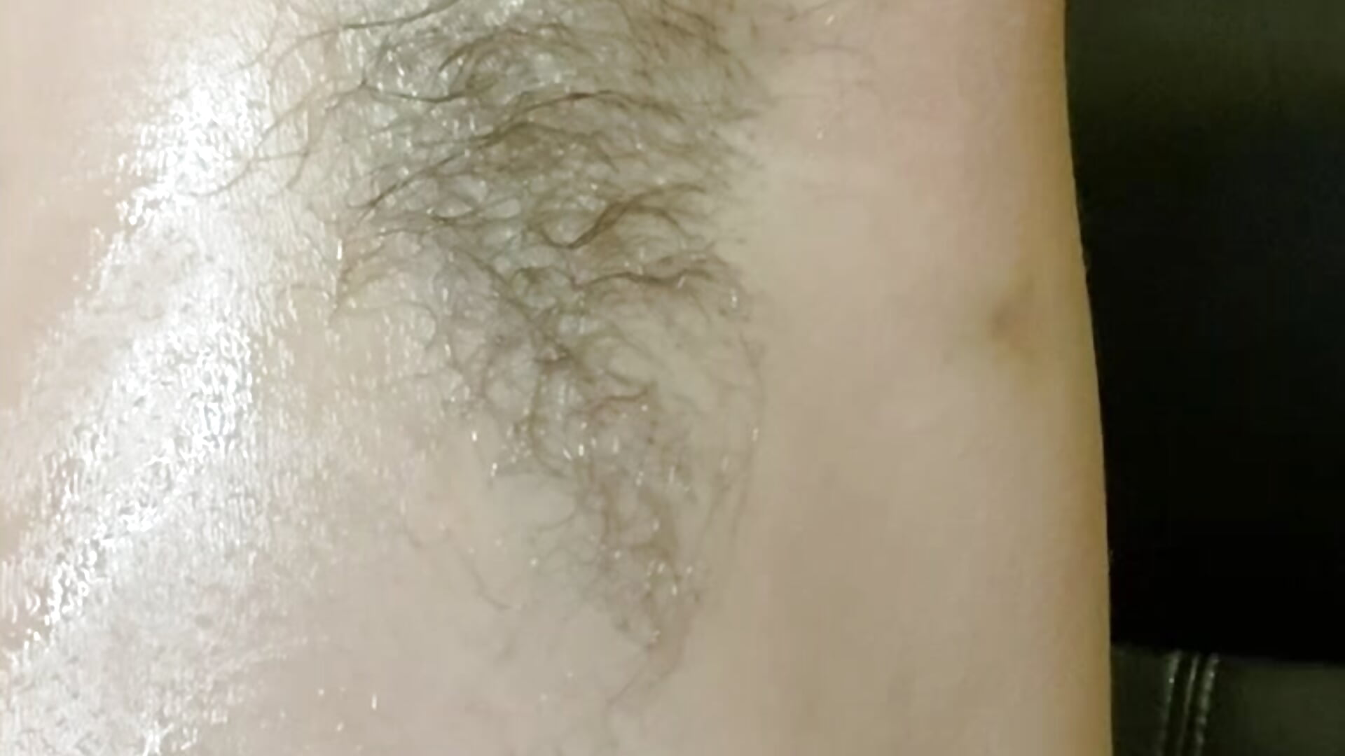 Hairy Armpit Covered In Oil!