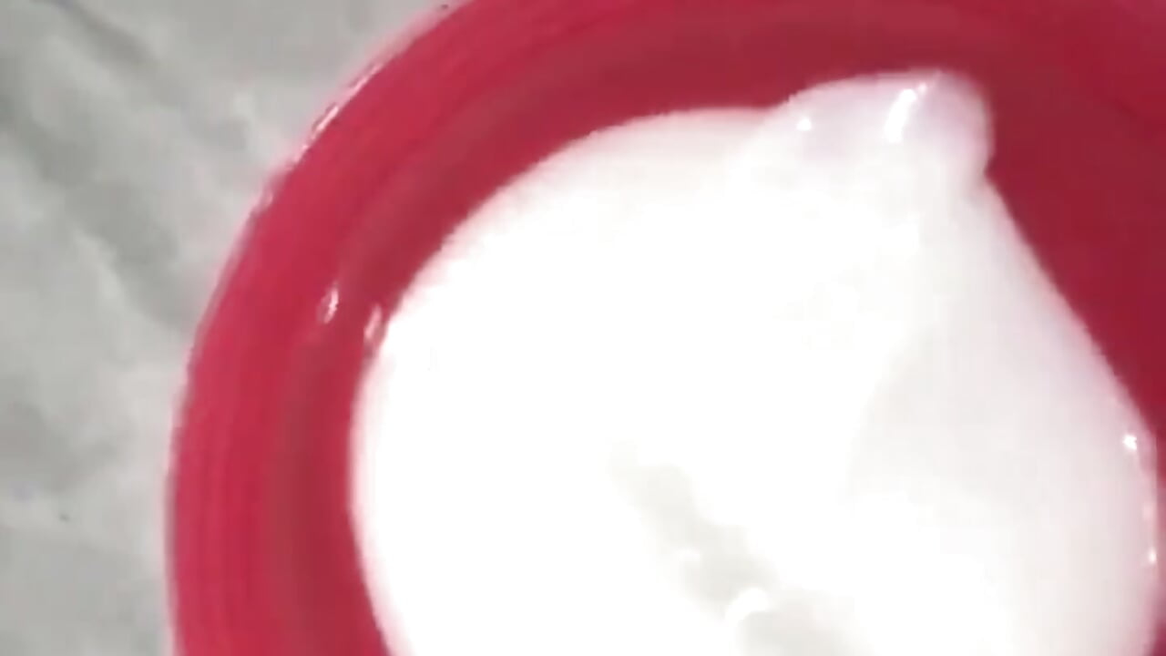 Cereal cup filled with Huge Thick Warm Cumshot 💦