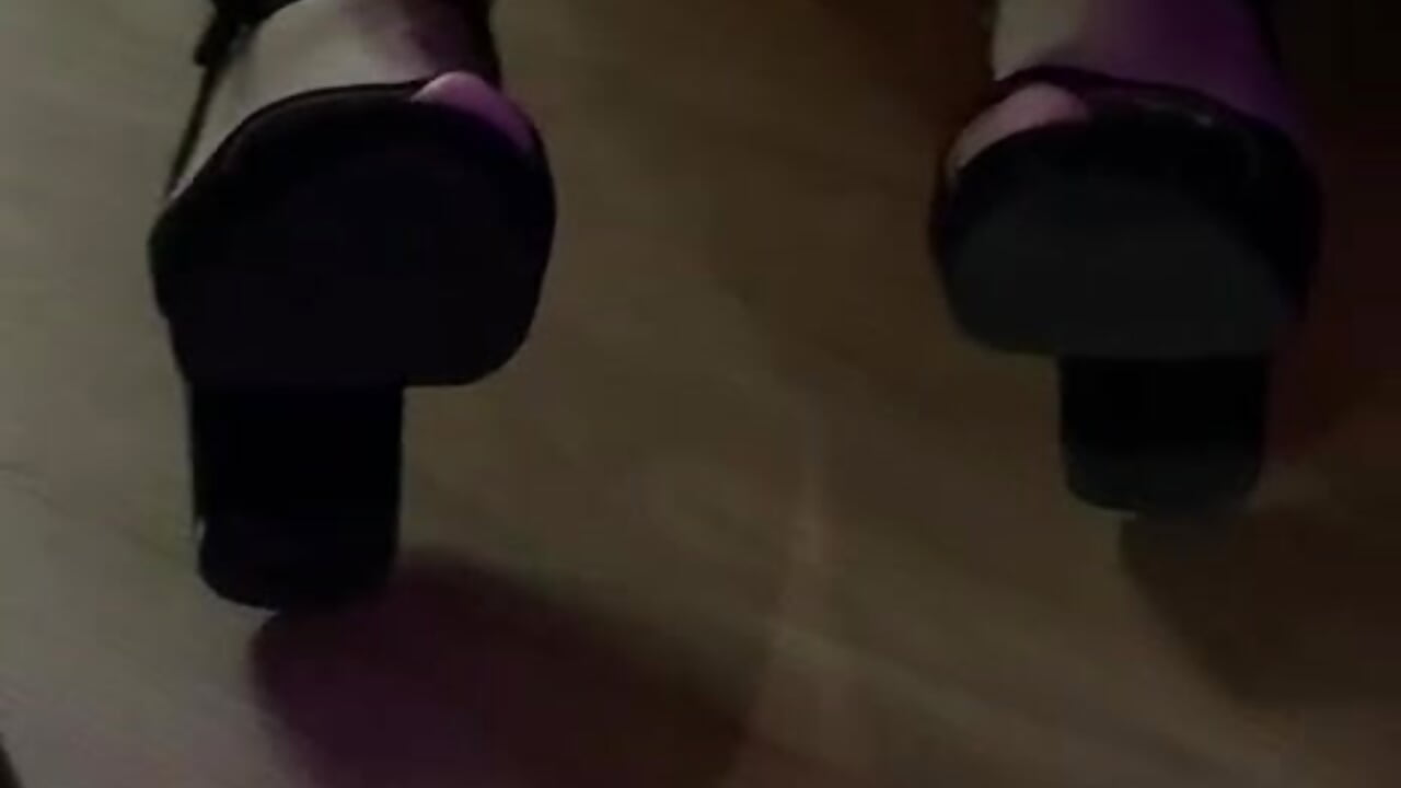Heels and red pedicure