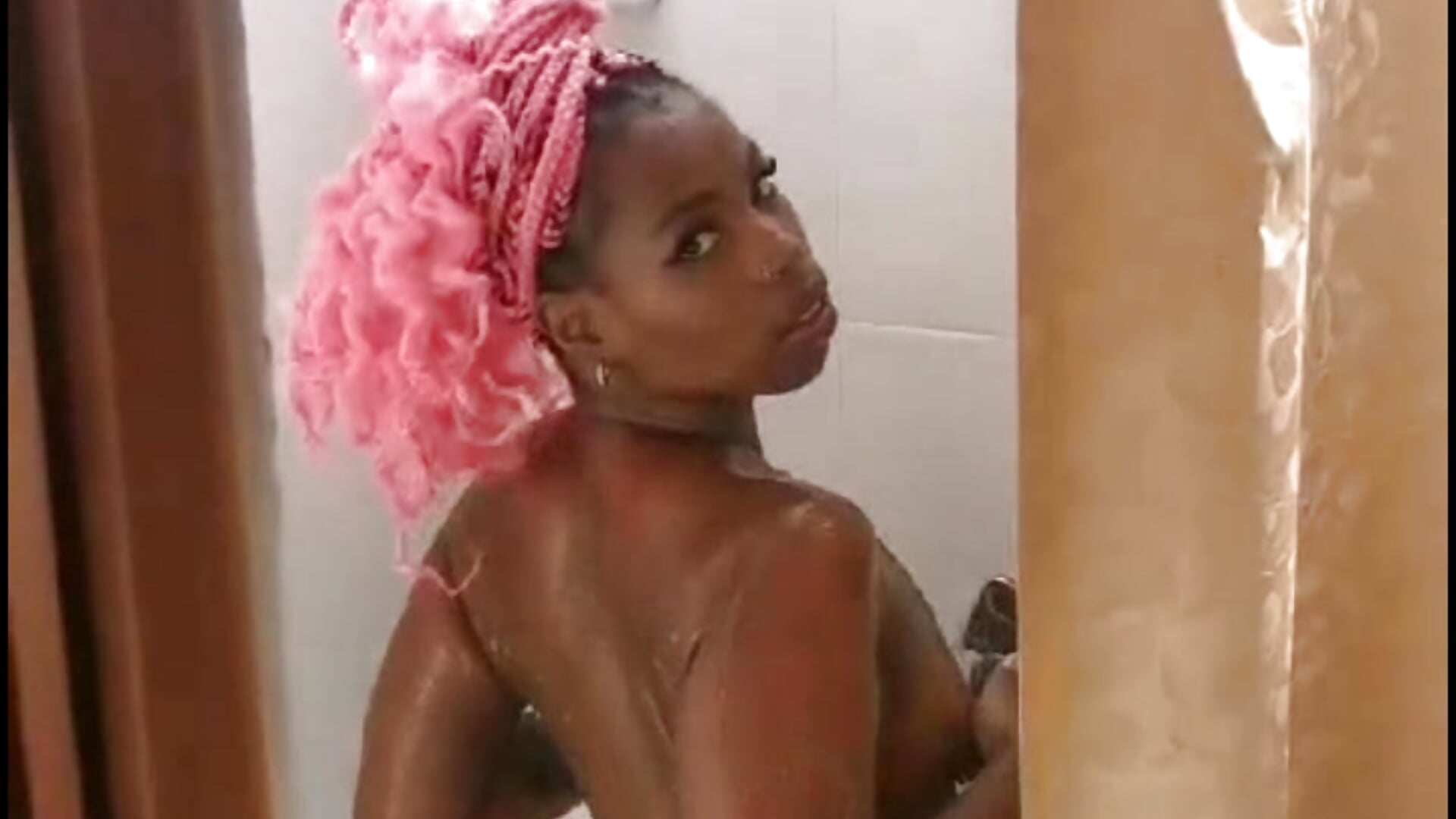 taking a shower