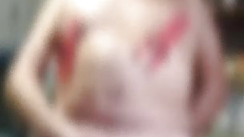 Masturbate and cum, balls rope, tits clips / blurry video
