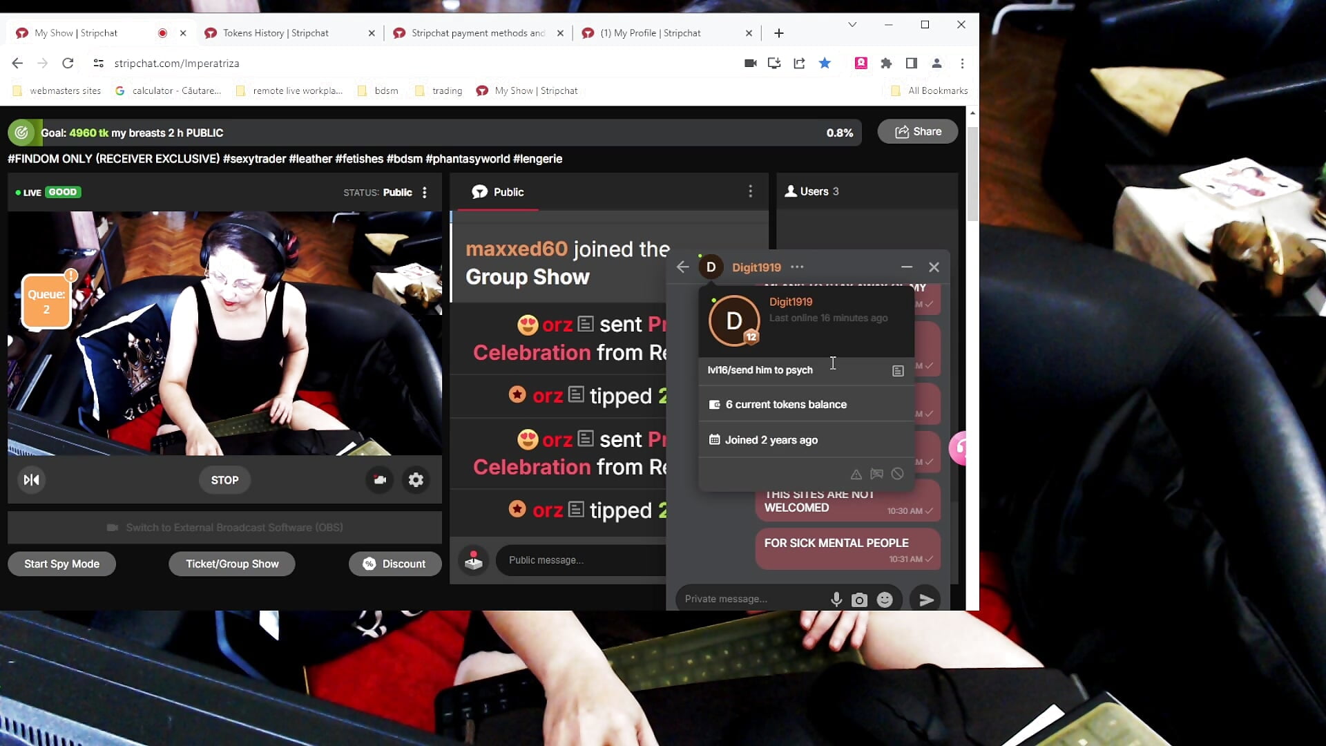 lvl12/send him to psychiatric hospitals for check his sanity/never accept him in pvt/excl/cam2cam. – video modela na kameri Imperatriza