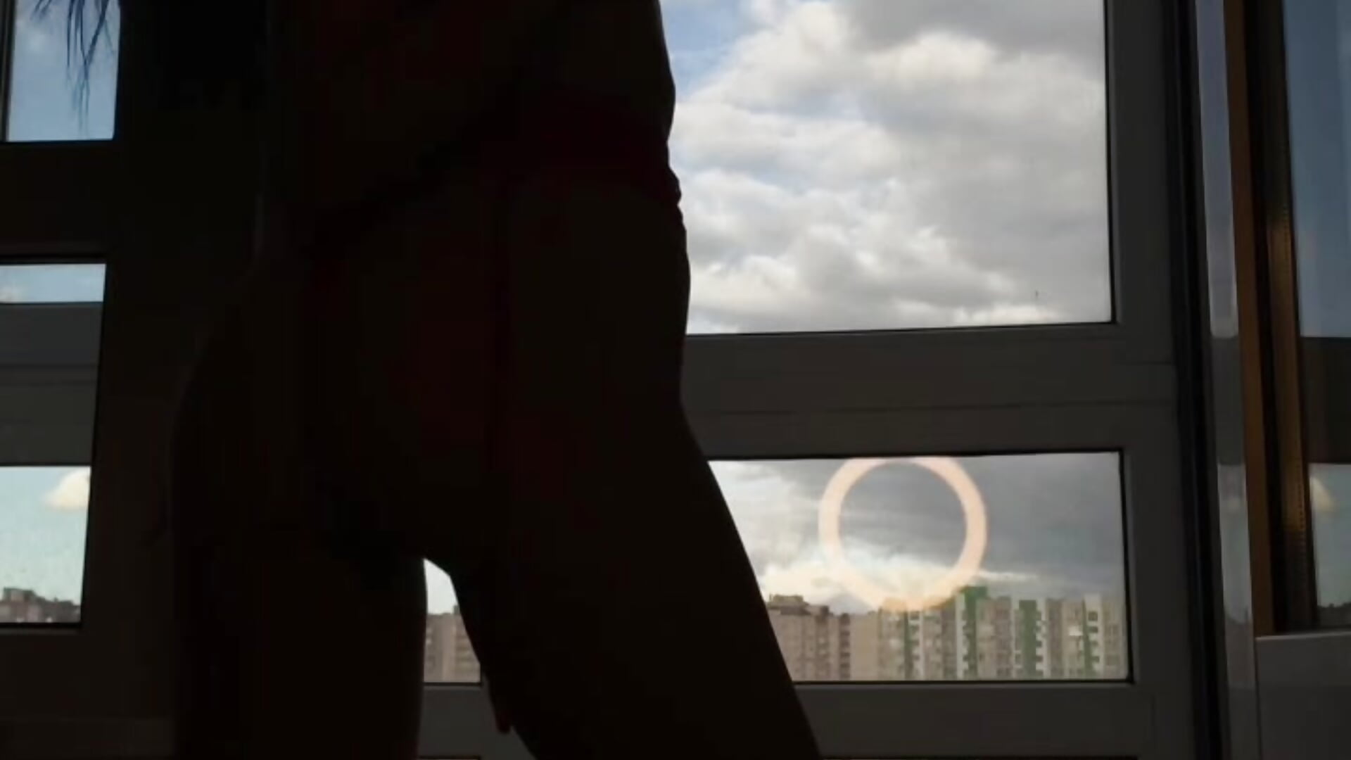 wet pussy masturbation in balcony