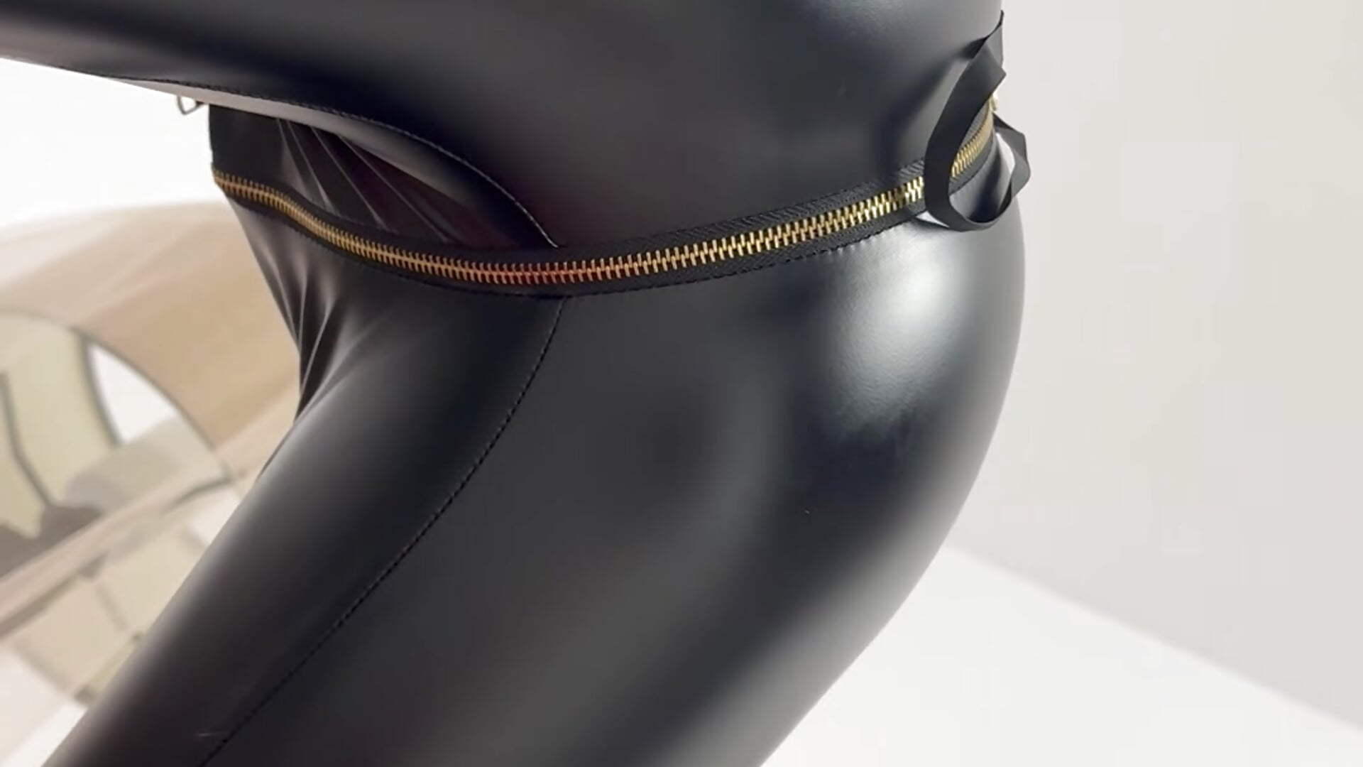 Facesitting in leather leggins