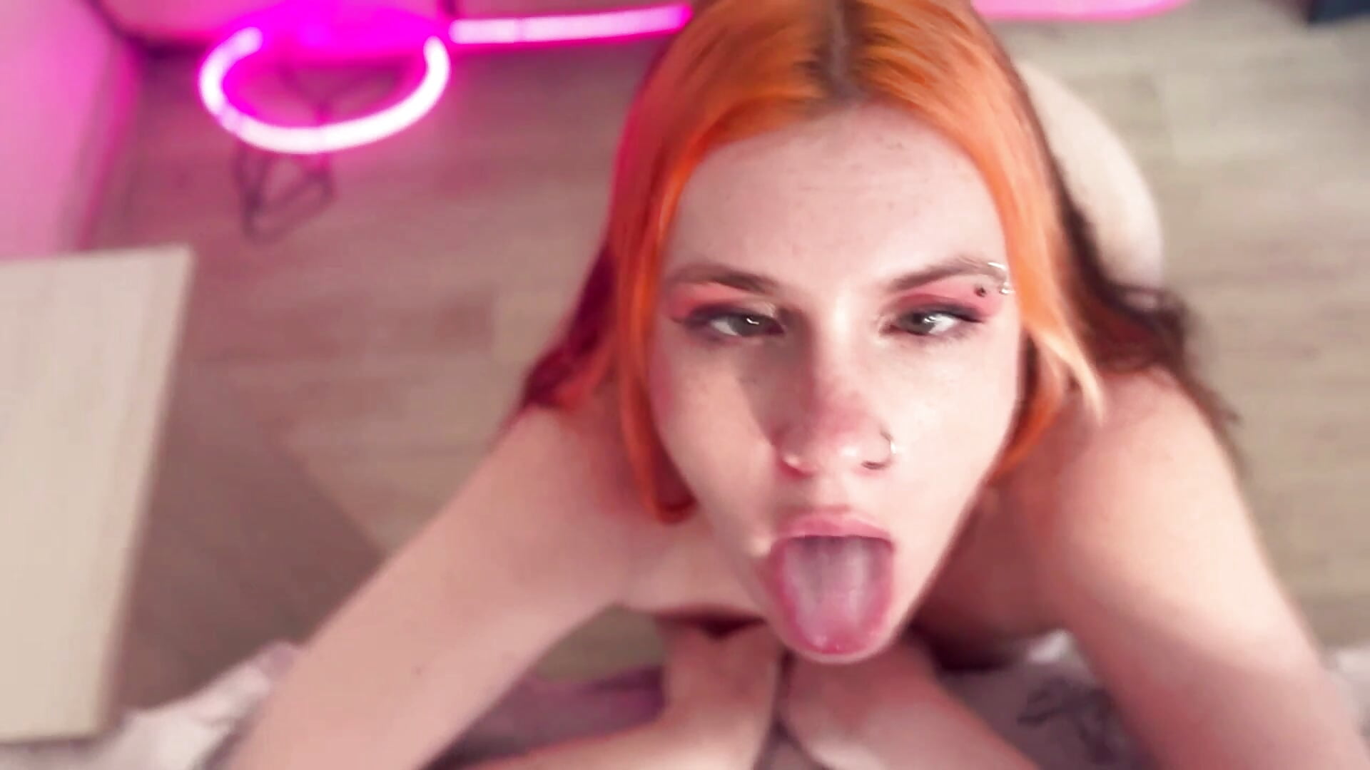 Ahegao and cum on face