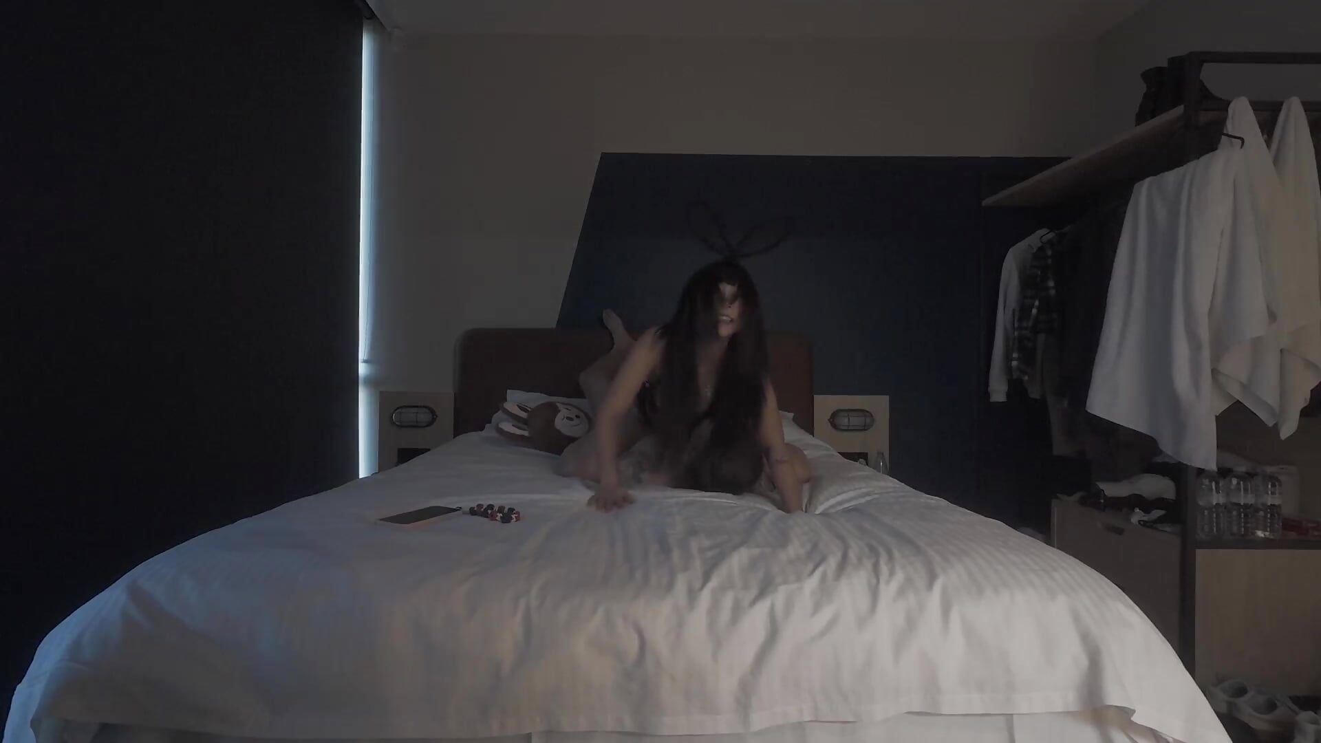 Bunny Black Stockings Licked Soaking Wet, Pussy Dripping