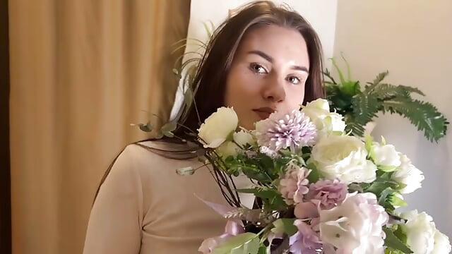 With flowers