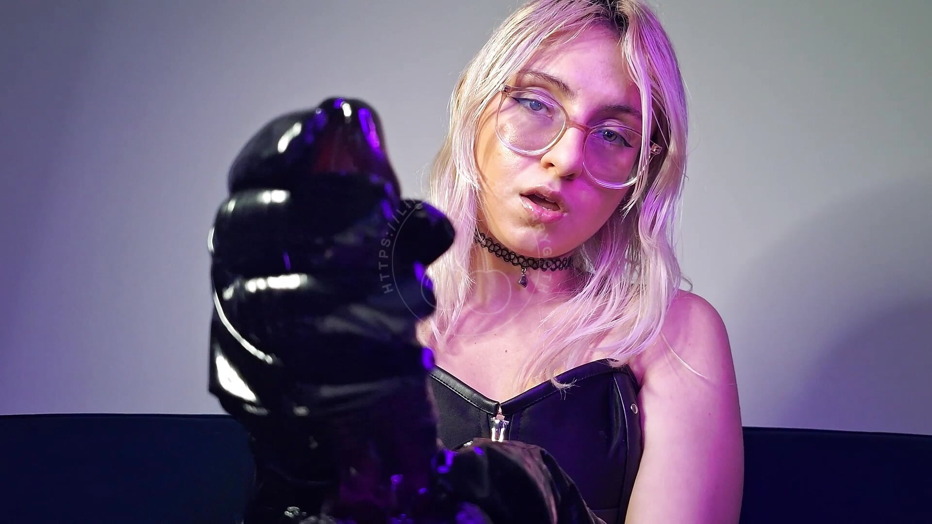 ASMR Jerkoff Dildo with oil and PVC - video by CherryGoth cam model