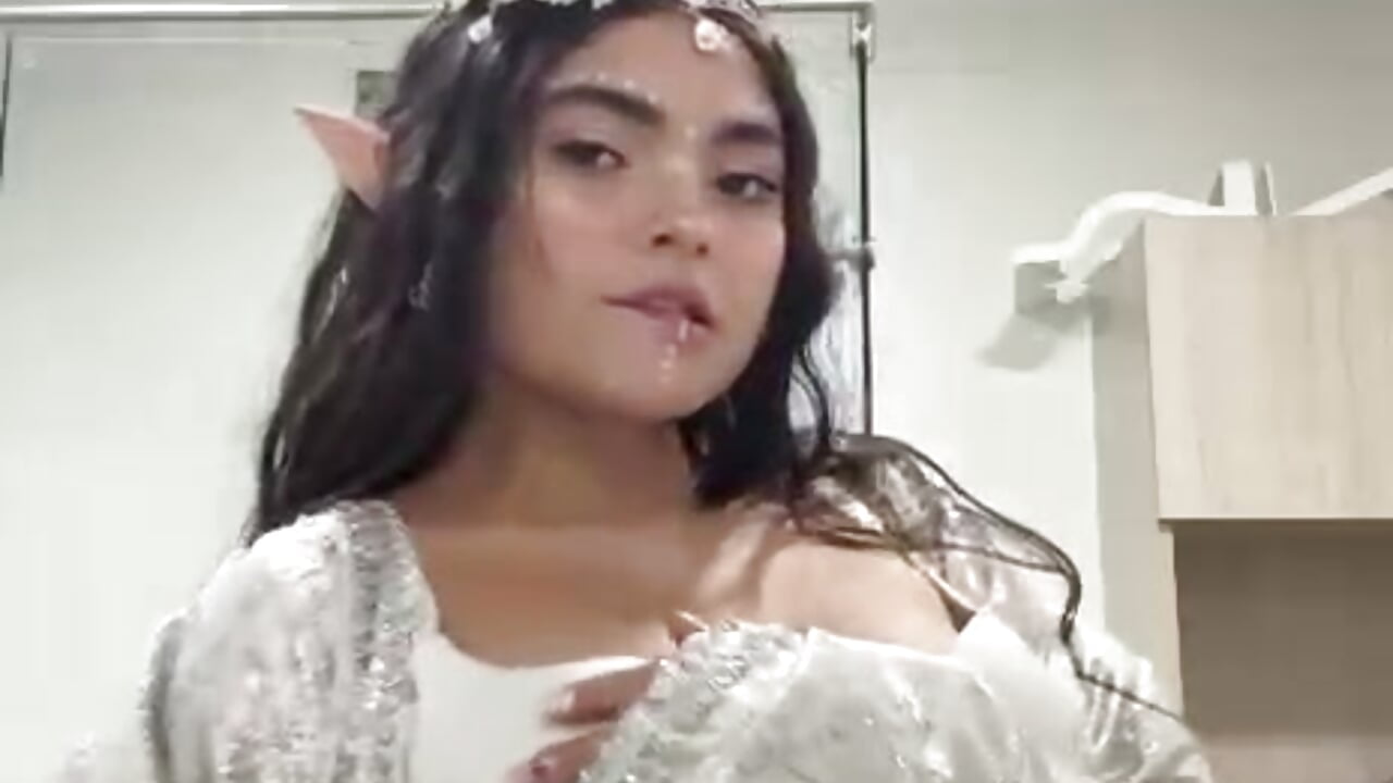 Shhh come closer... This elf wants to feel your mouth between her legs - video by GiselOrtiz cam model