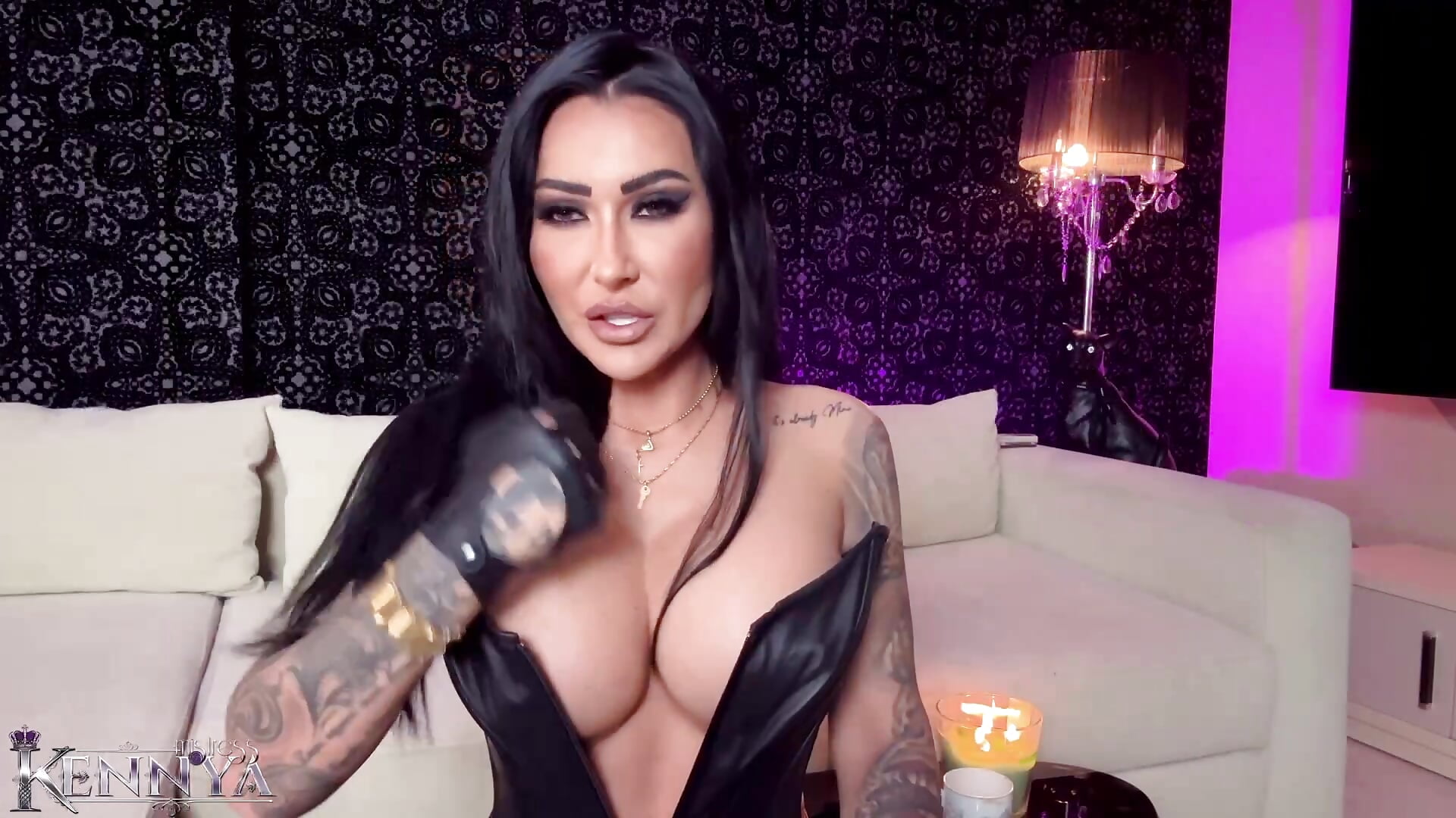 Jerk off instruction in leather from Mistress Kennya preview - clip cu Mistress-Kennya model videochat