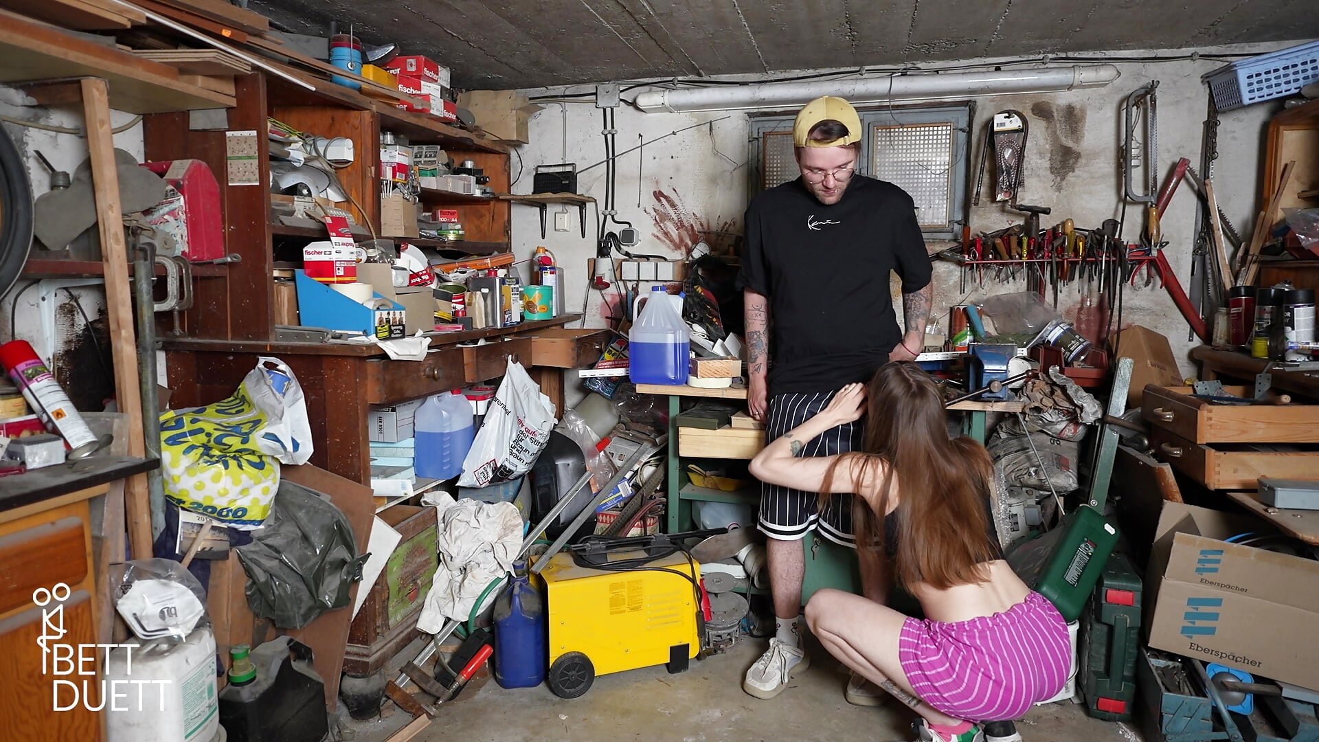 Sex in the neighbor's workshop !! - video by BettDuett cam model