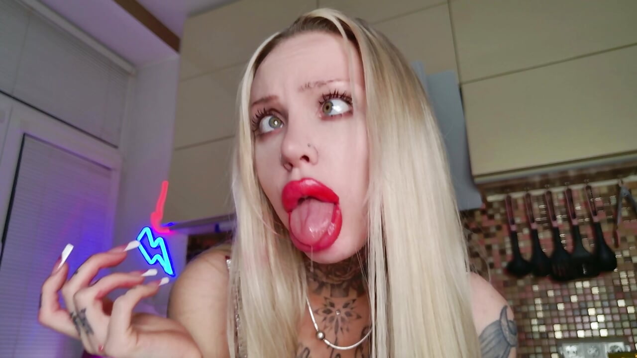 MESSY AHEGAO, CUM ALL OVER THE FACE, MOUTH FETISH - video by 2badforyou cam model