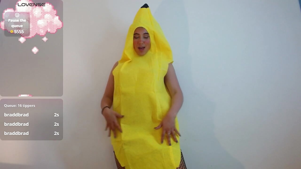 Banana dacing while is naked