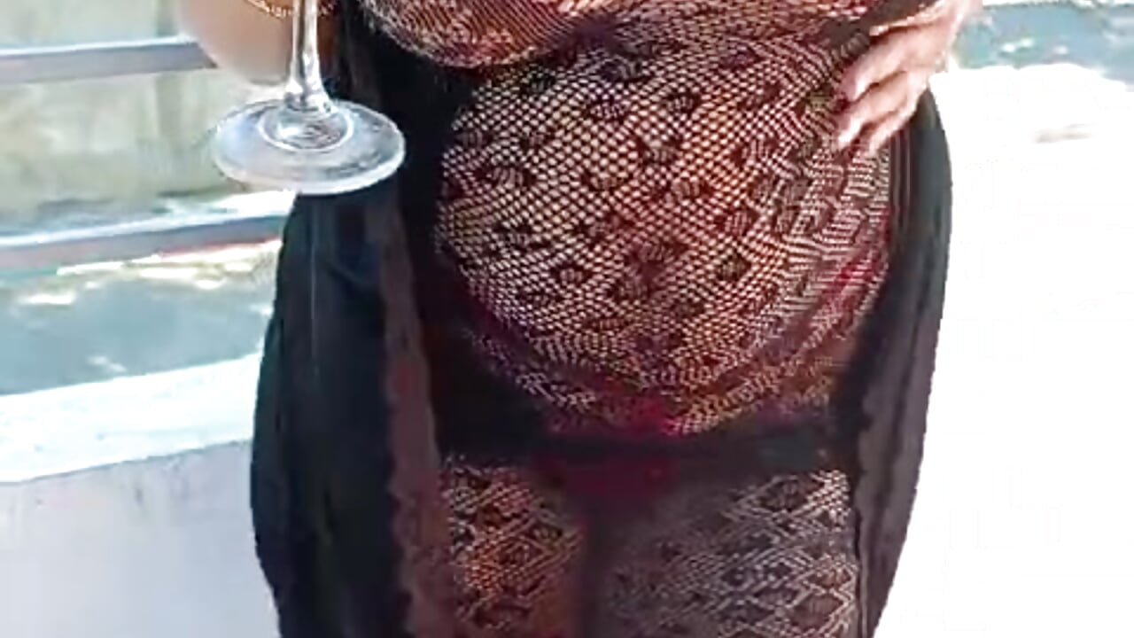playing on the aparment bench with a nice robe - video by Sweetsin6 cam model