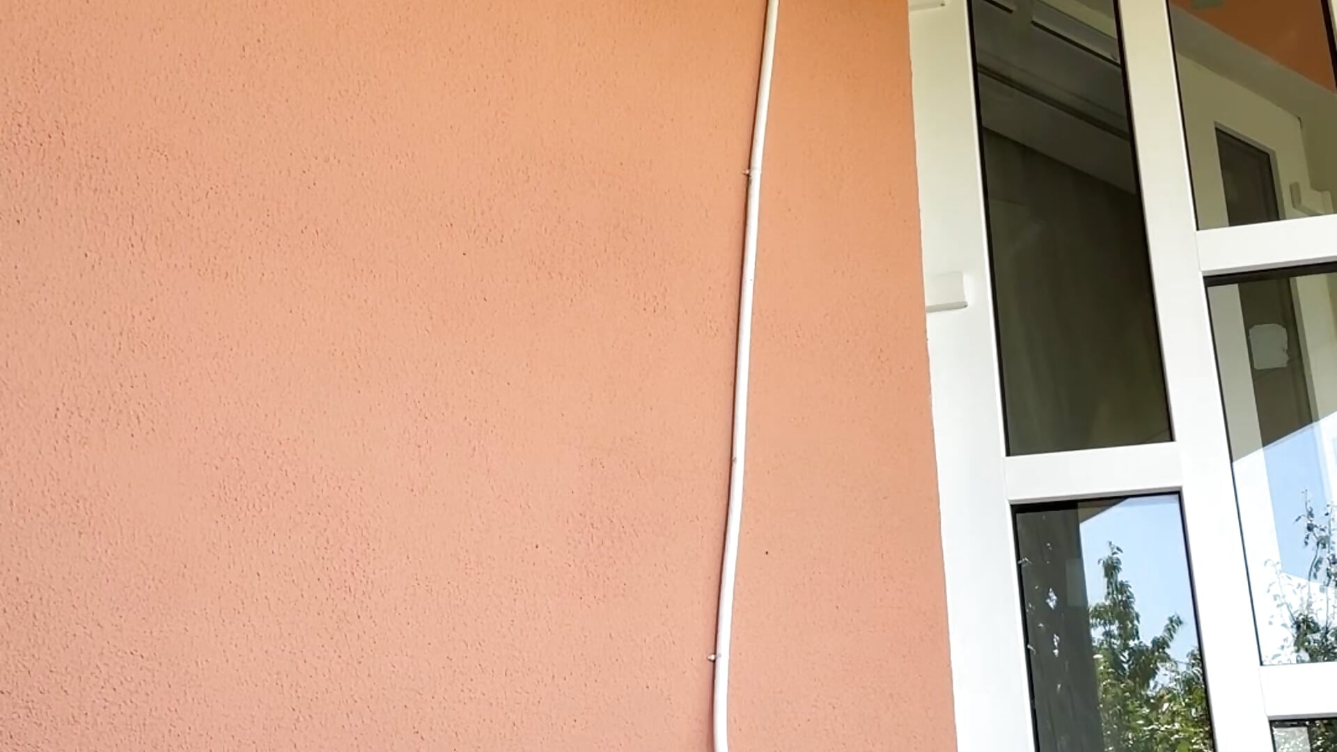 My floor mop under the balcony in a mini sexy bathrobe