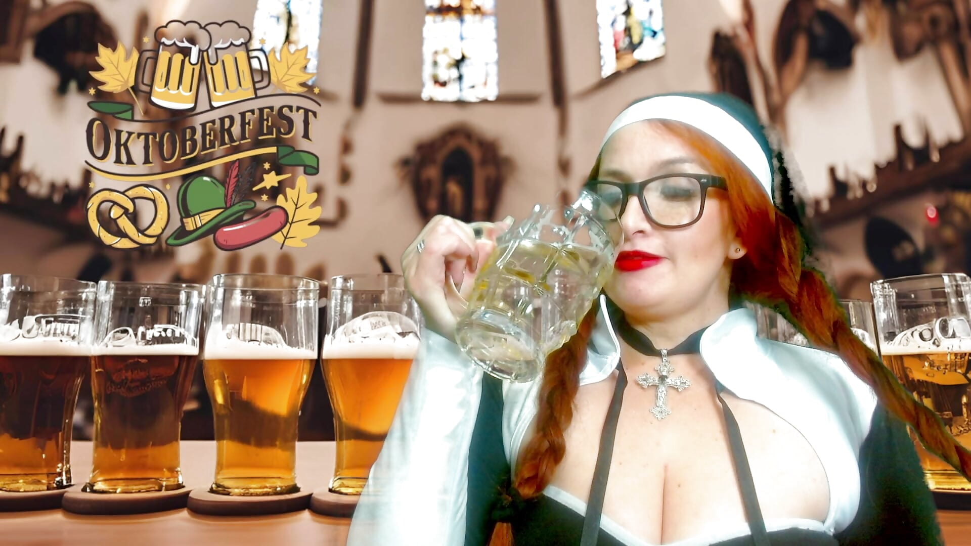 Drinking a beer in the Church