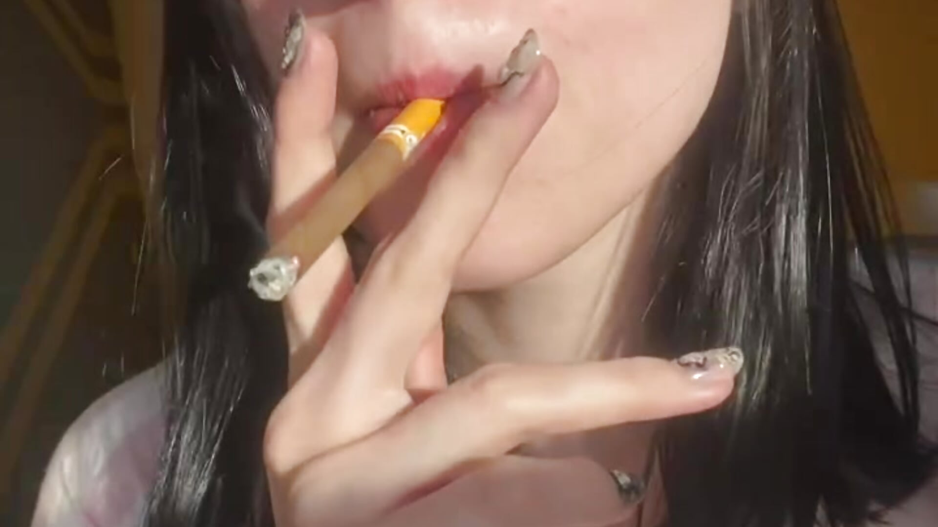 Me smoking a cigarette with a lot of eye contact - video by arielabradberry cam model