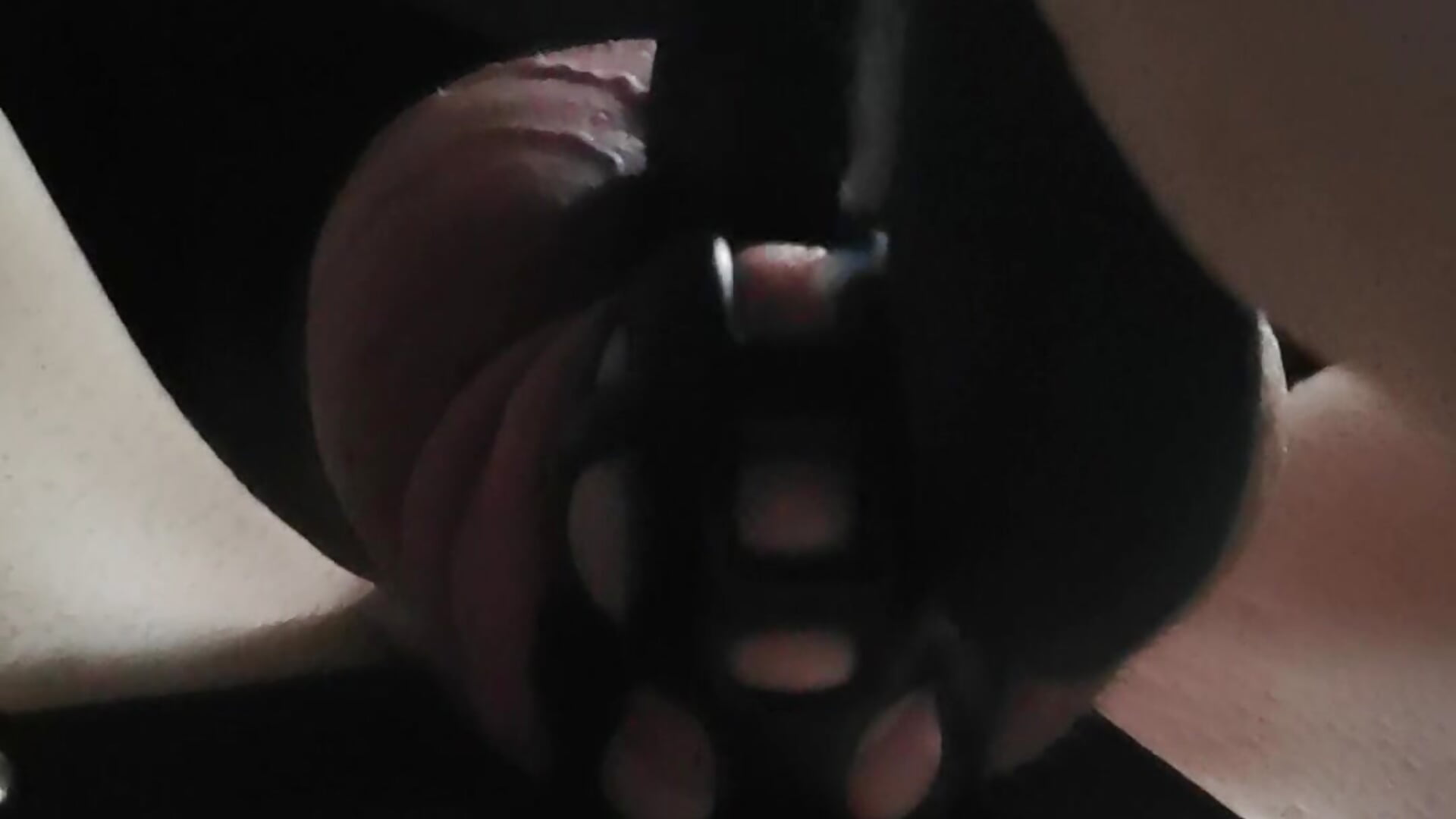 Cumming in cage with vibrator
