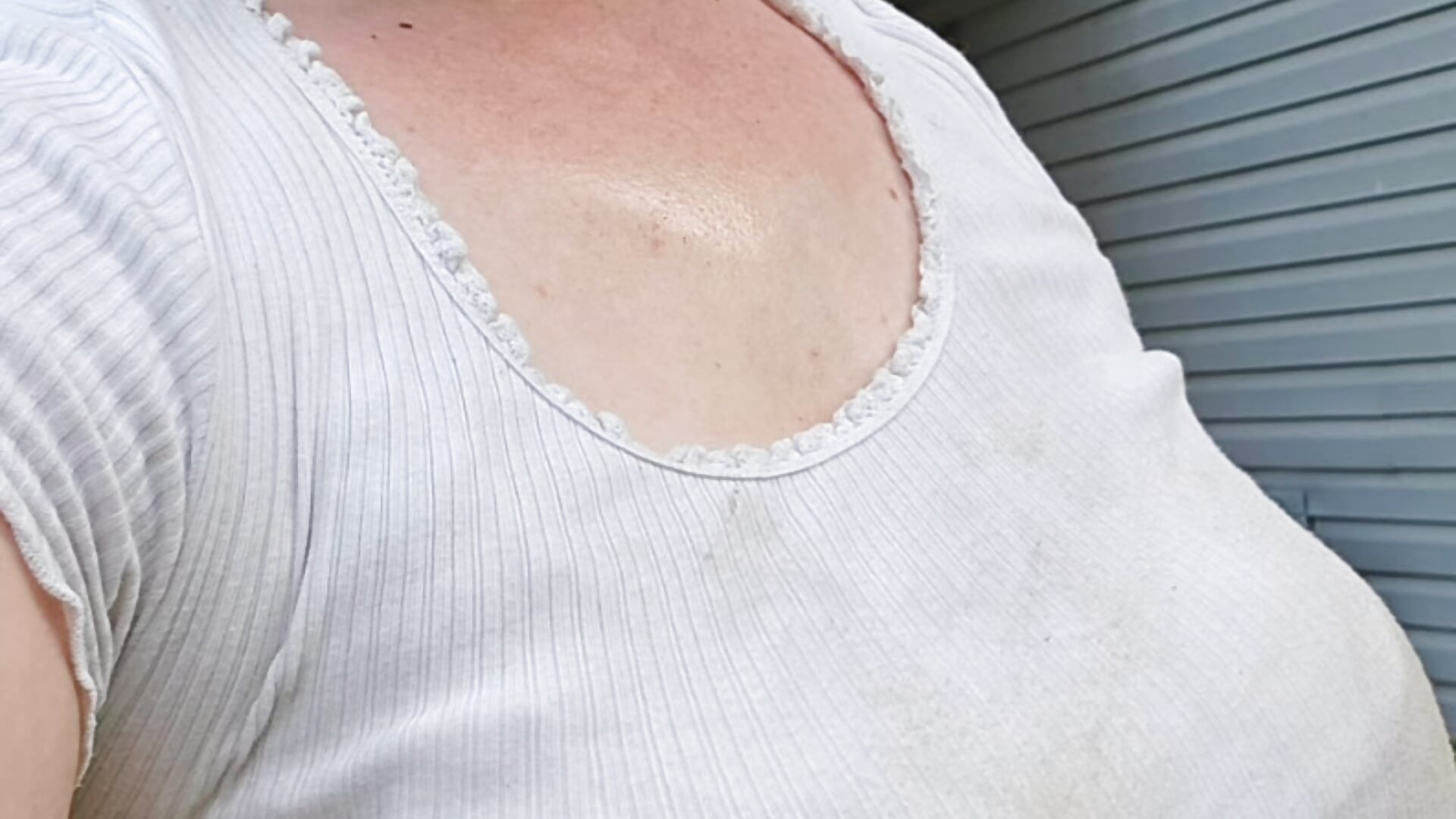 Day 3 French Drain stripping white sweaty shirt off short
