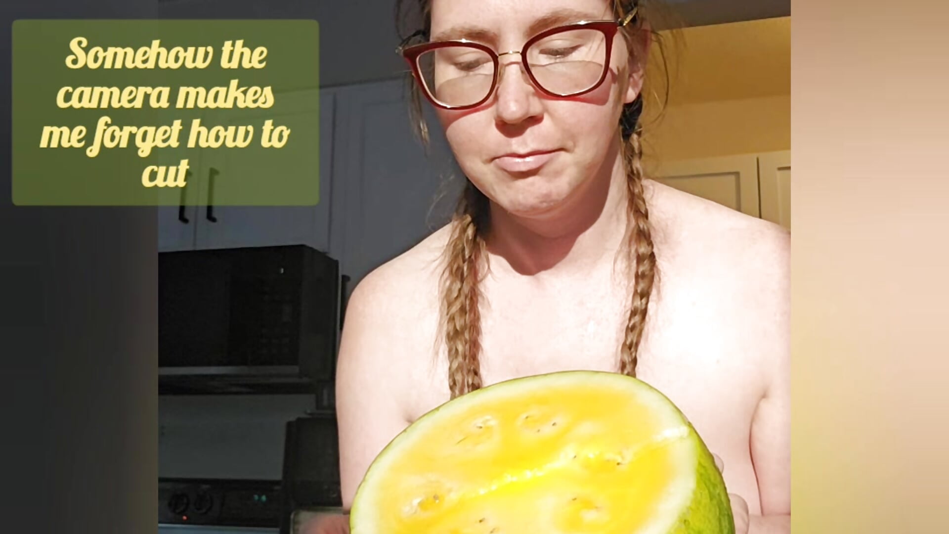 Naked Watermelon in the morning sun tits out version