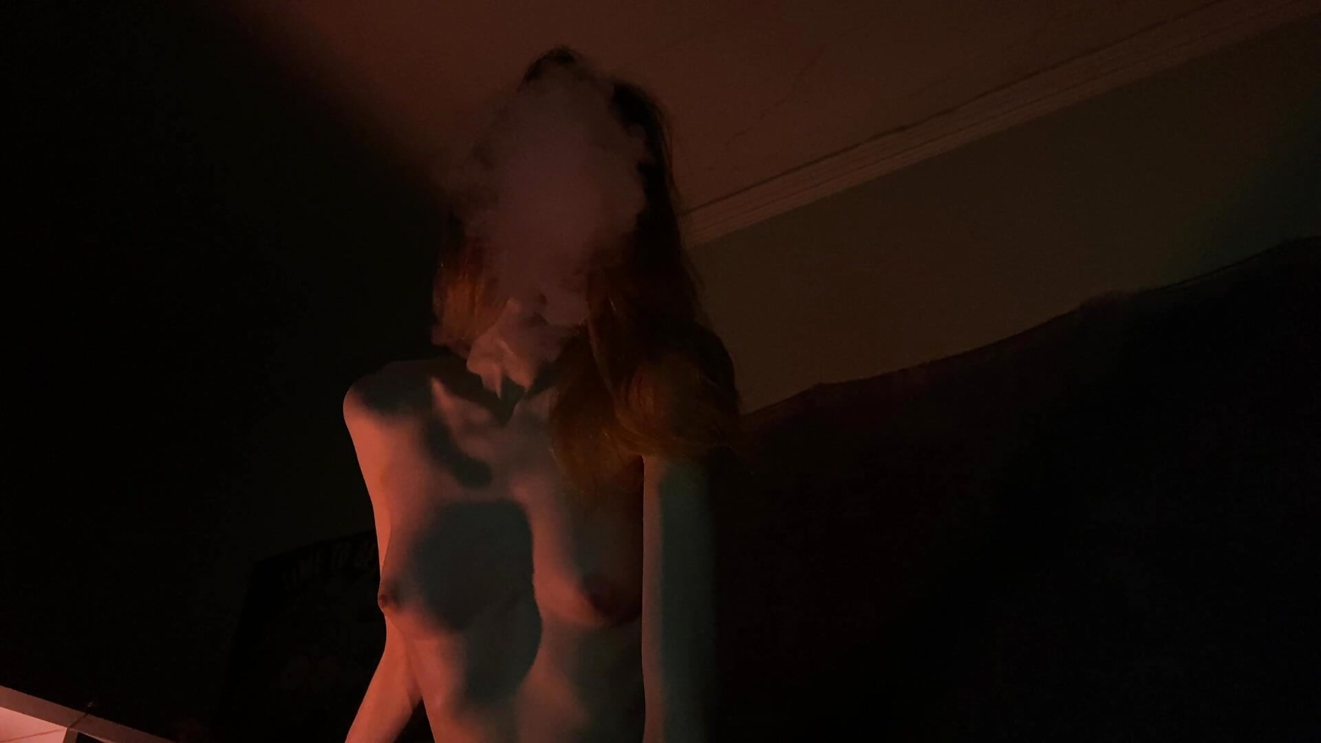 Sexy smoke topless