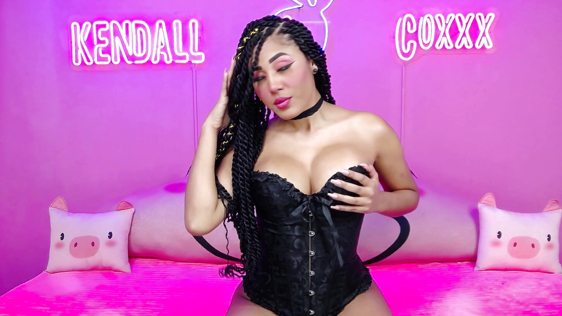 sexy , cute lingerie + another hairstyle - video by kendall_coxx cam model